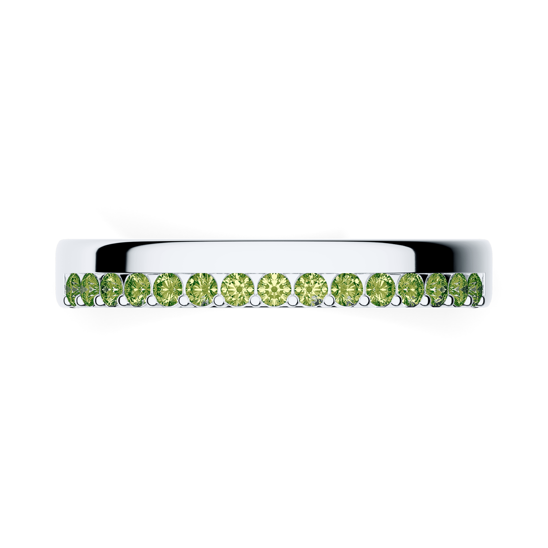 Obraczka z diamentami daisy biale zloto diament lab zielony jasny 15szt 03