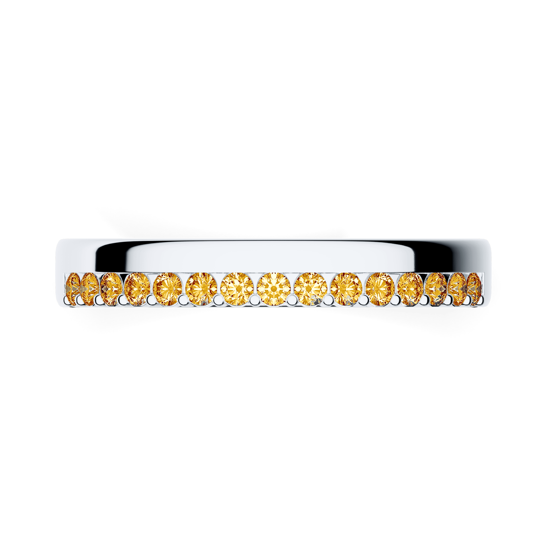 Obraczka z diamentami daisy biale zloto diament lab zolty 15szt 03