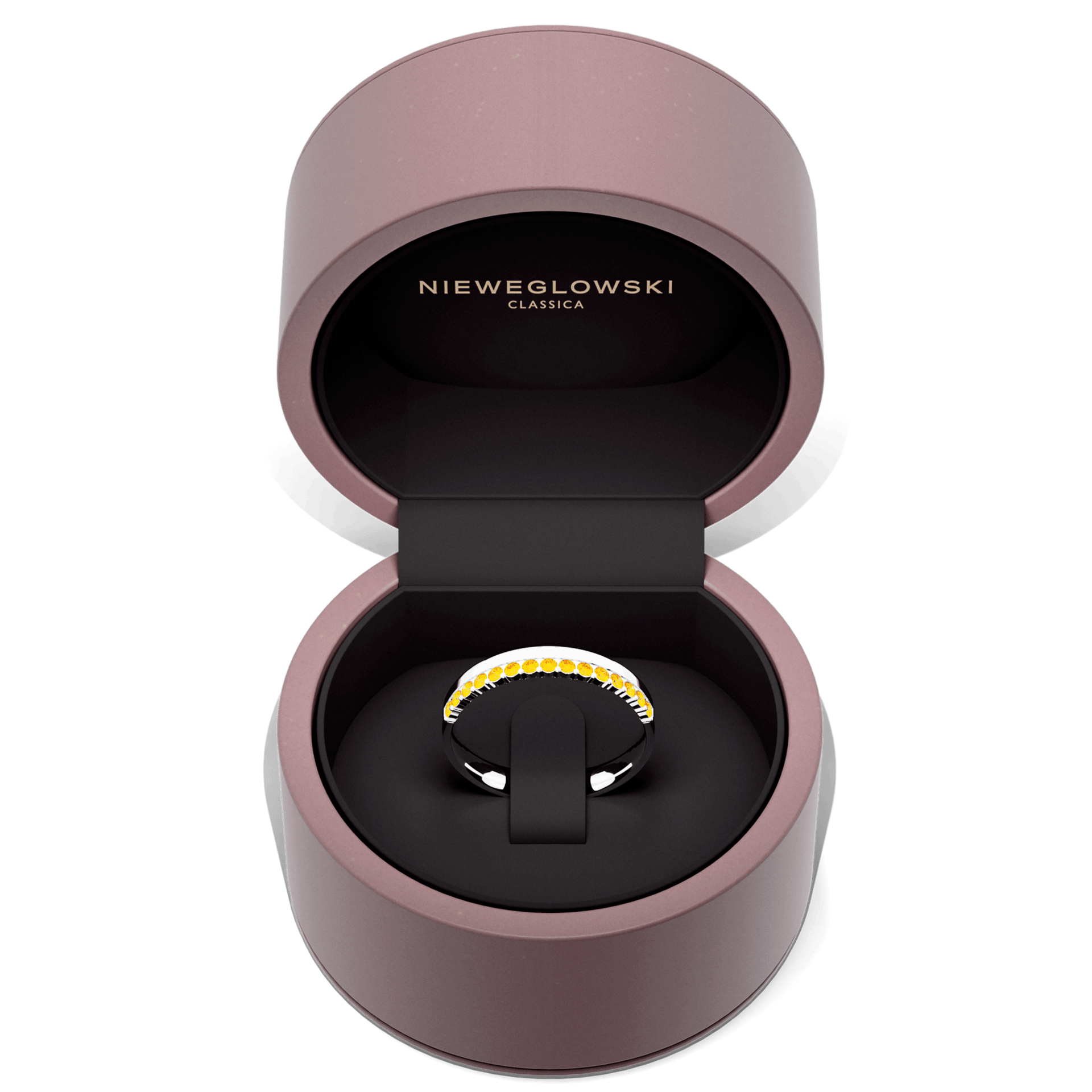 Obraczka z diamentami daisy biale zloto diament lab zolty 15szt 05