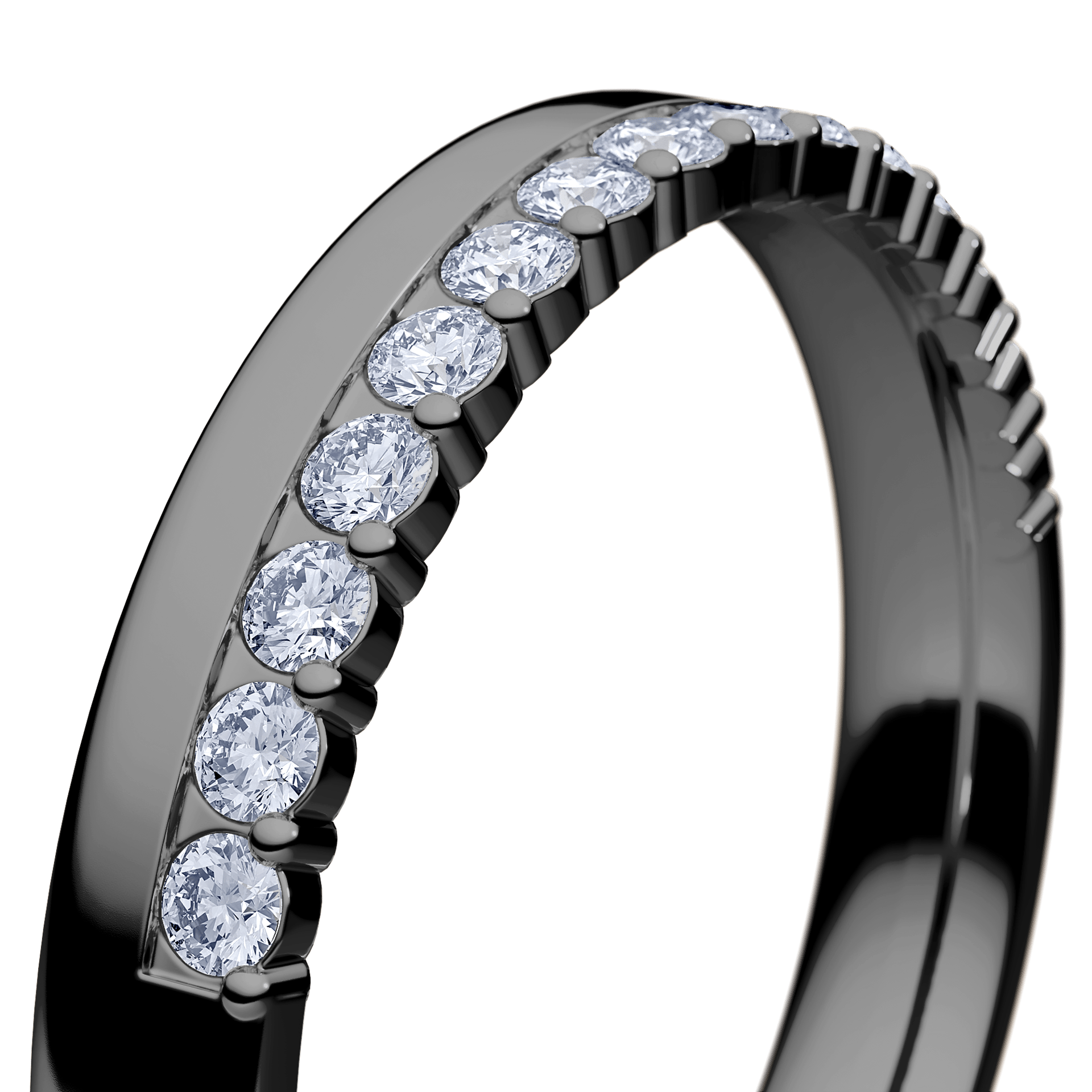 Obrączka z diamentami Daisy z czarnego złota 3mm z diamentem naturalnym