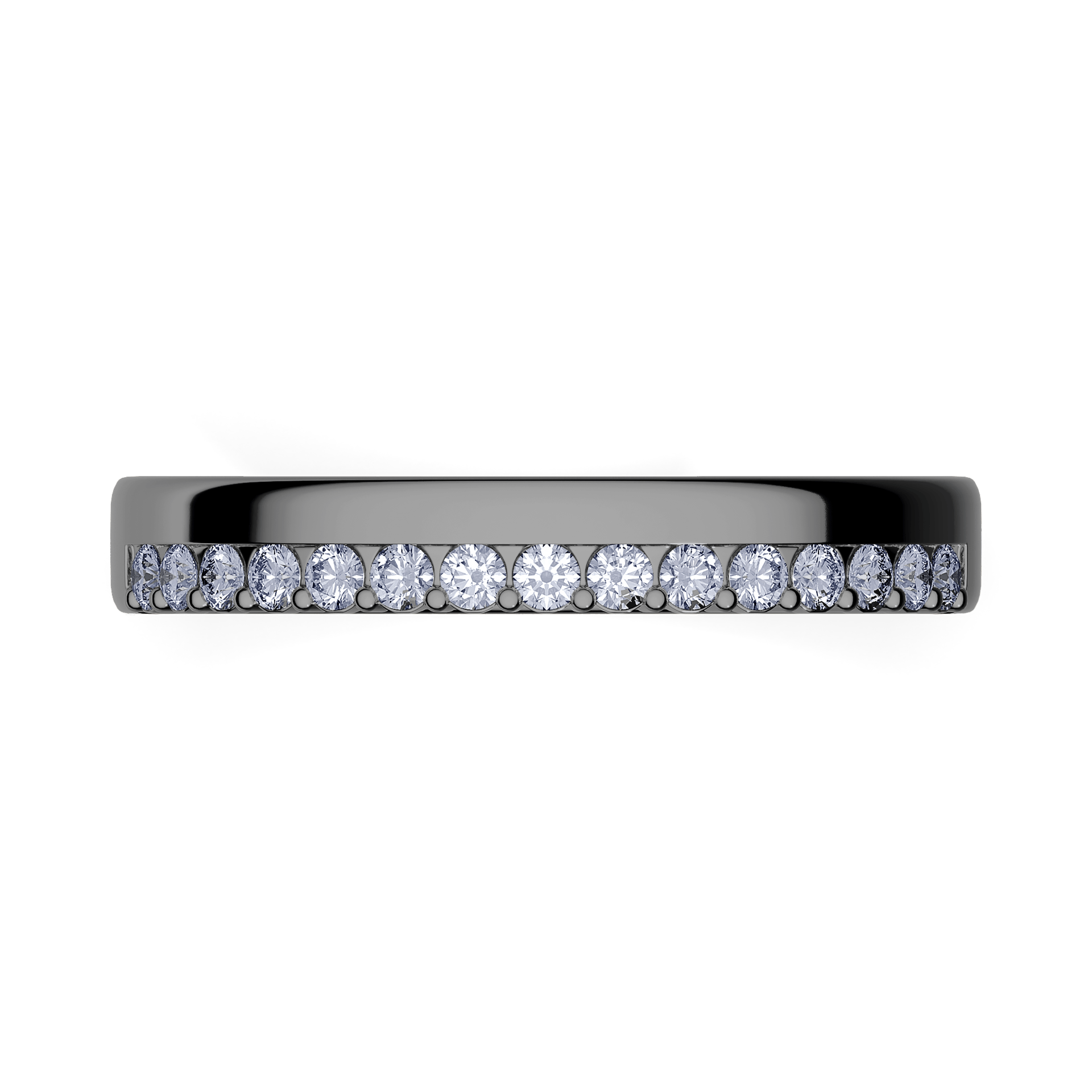 Obrączka z diamentami Daisy z czarnego złota 3mm z diamentem naturalnym