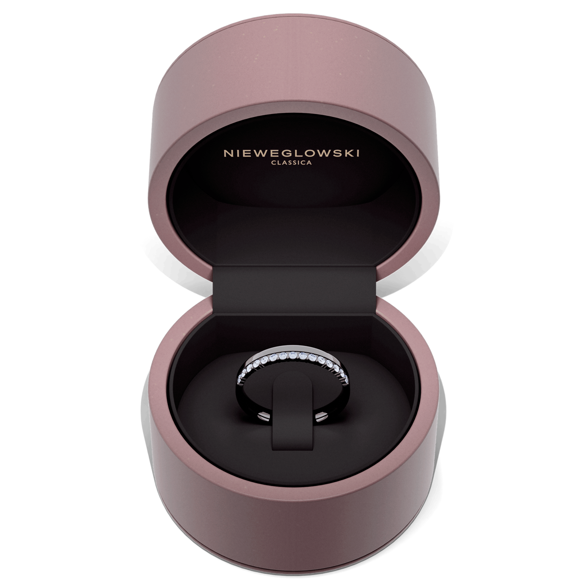 Obraczka z diamentami daisy czarne zloto diament 15szt 05