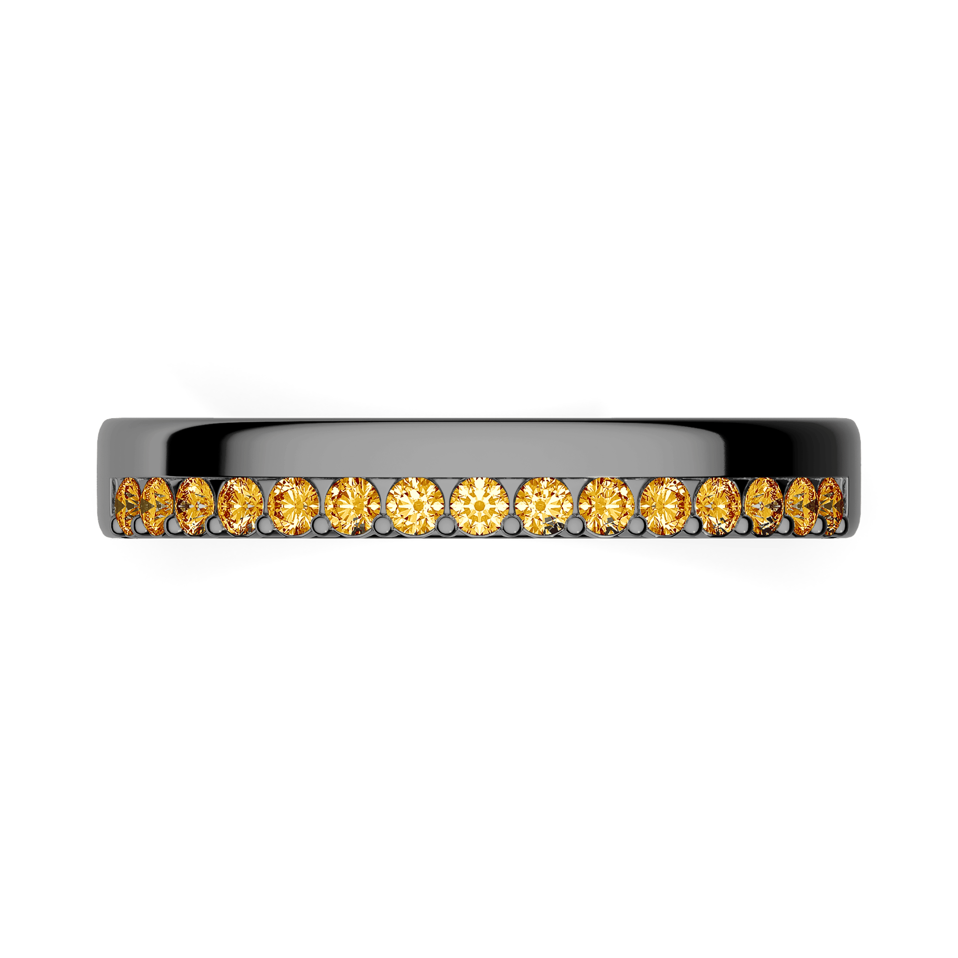 Obraczka z diamentami daisy czarne zloto diament lab zolty 15szt 03