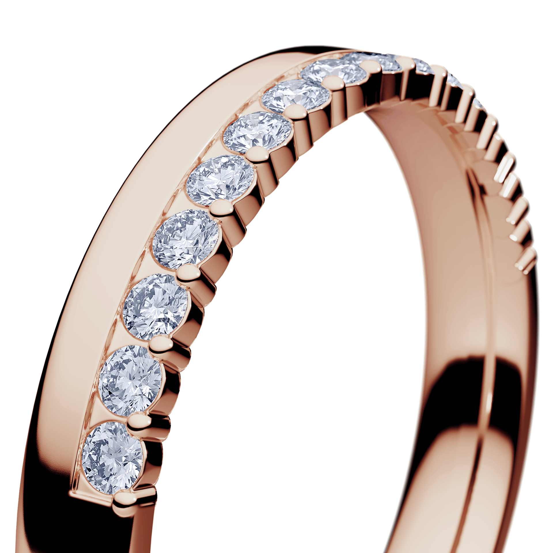 Obrączka z diamentami Daisy z różowego złota 3mm z diamentem naturalnym