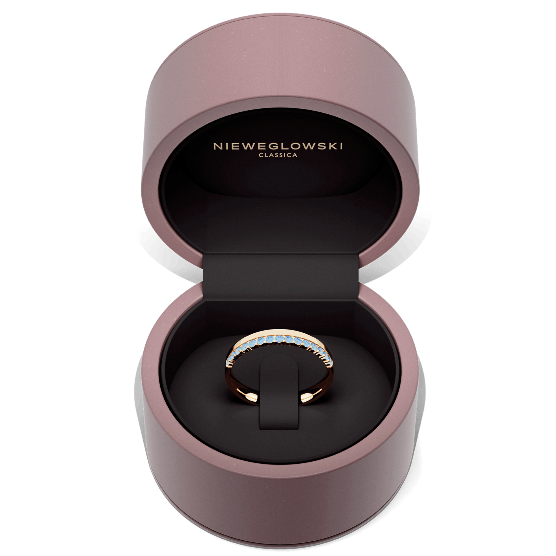 Obraczka z diamentami daisy zolte zloto diament lab niebieski 15szt 05