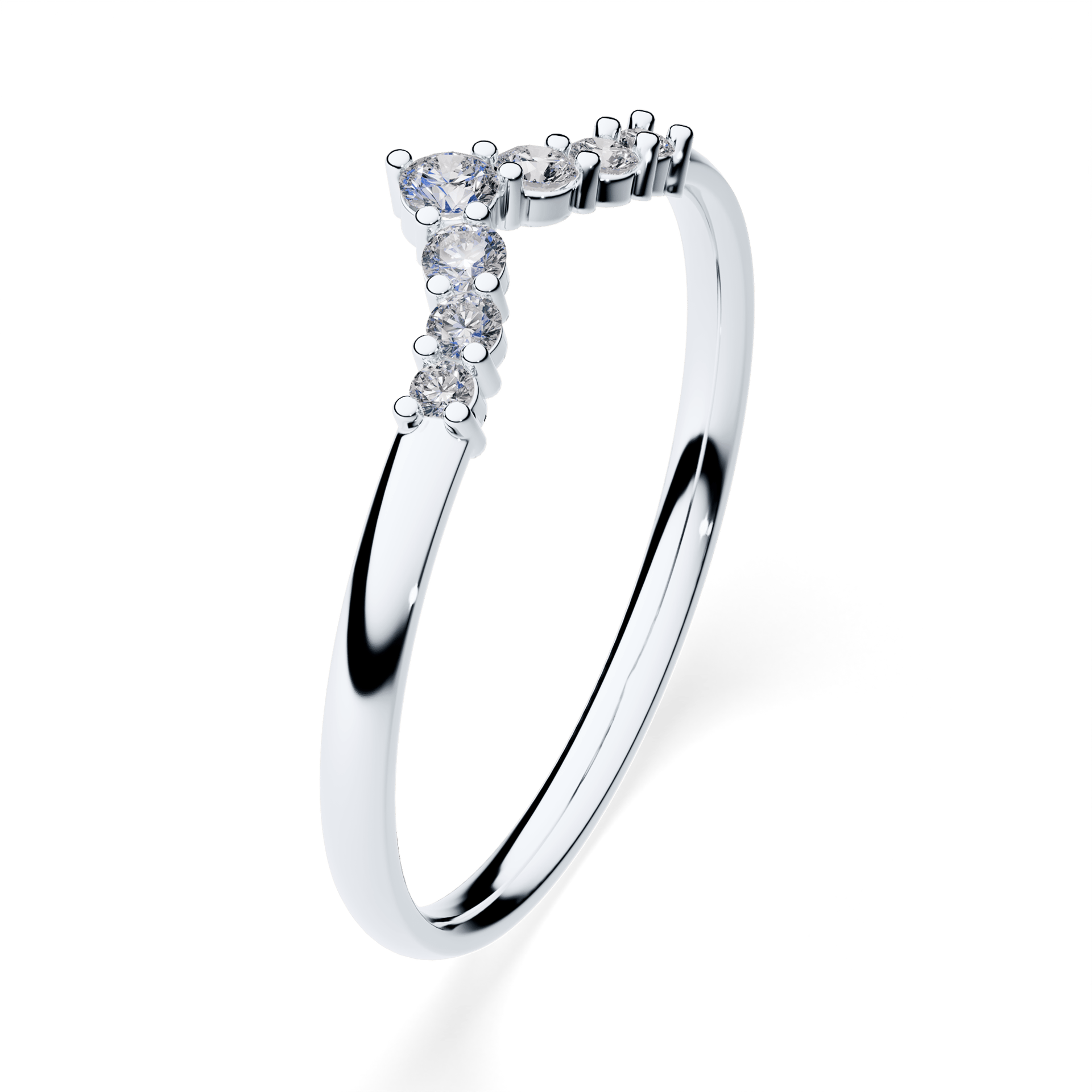 Obrączka z diamentami Love z białego złota z diamentem naturalnym