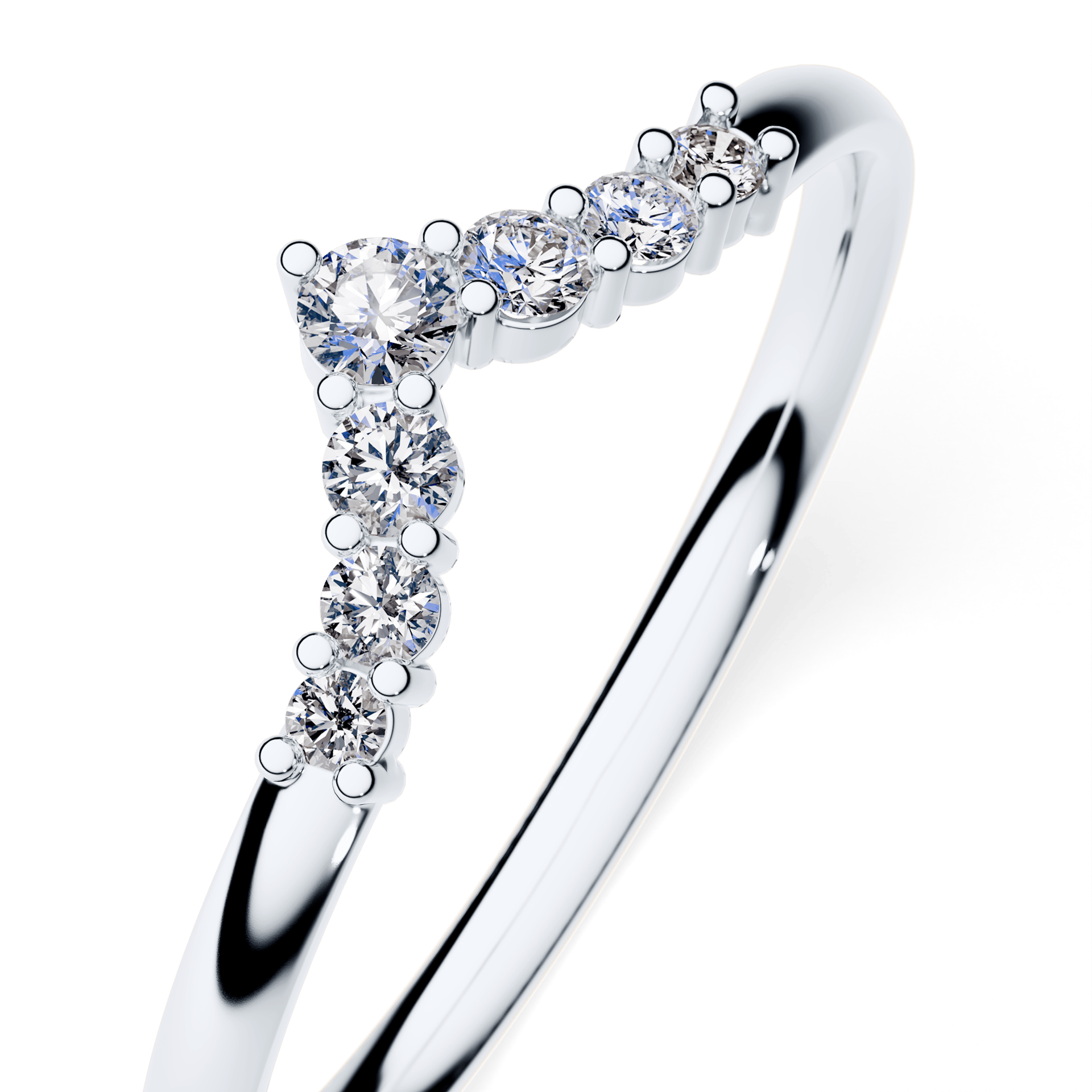 Obrączka z diamentami Love z białego złota z diamentem naturalnym