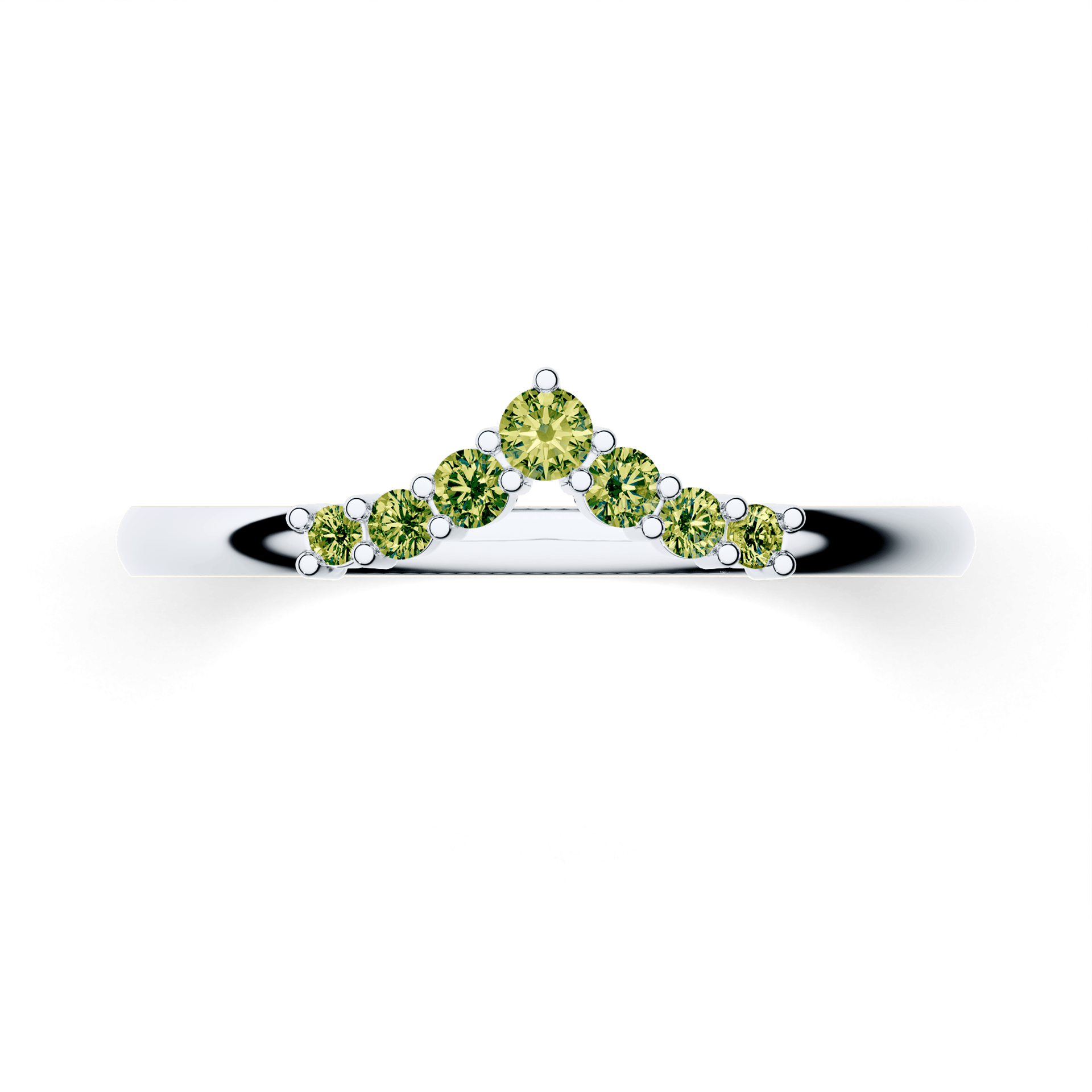 Obraczka z diamentami love biale zloto diament lab zielony jasny 7szt 03