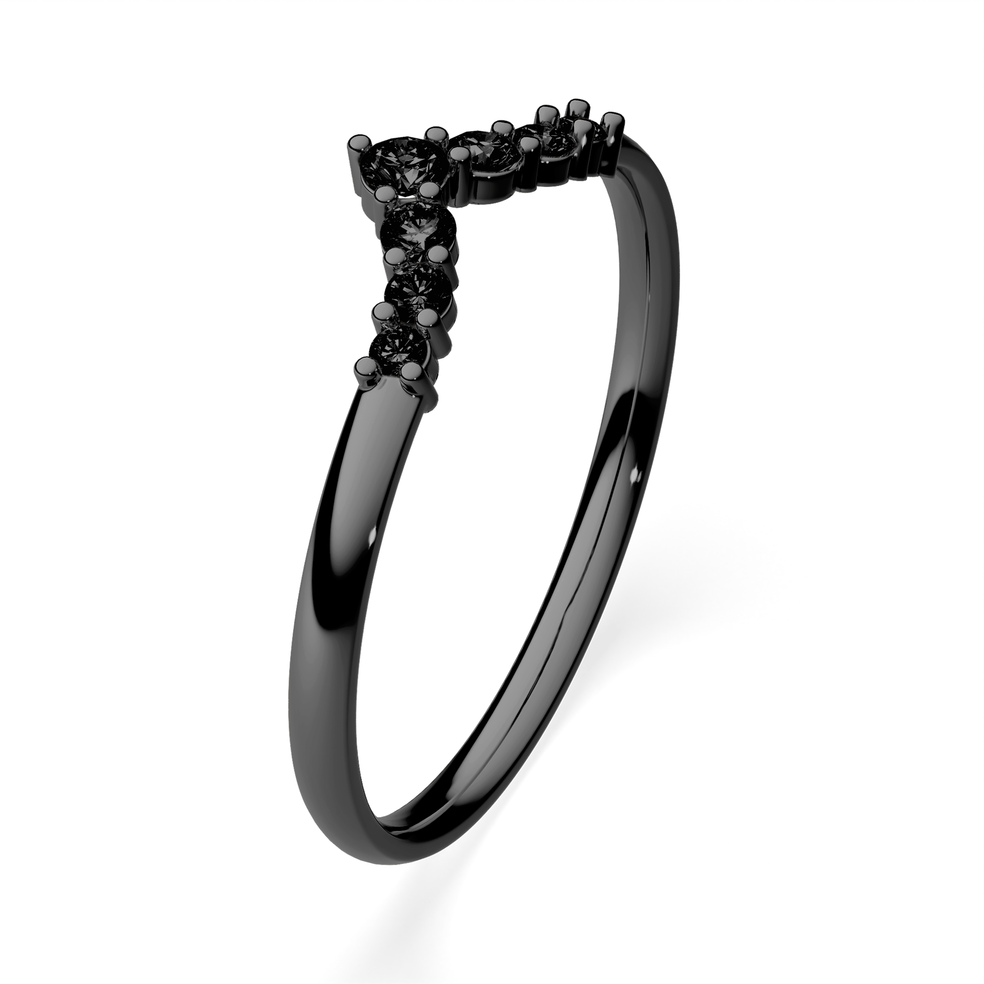 Obrączka z diamentami Love z czarnego złota z czarnym diamentem laboratoryjnym