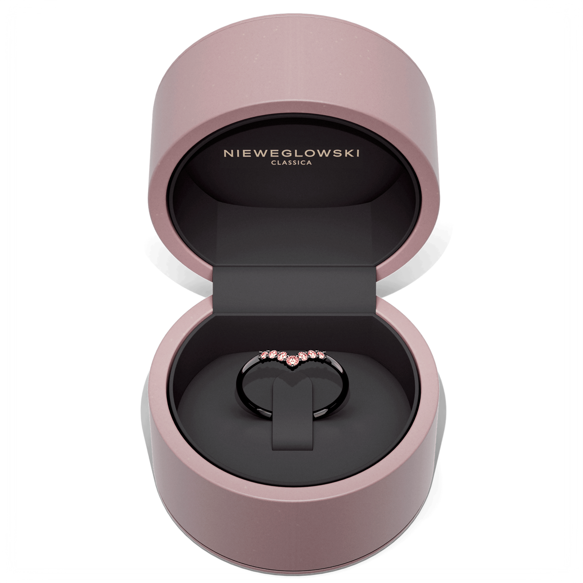 Obraczka z diamentami love czarne zloto diament lab czerwony 7szt 05