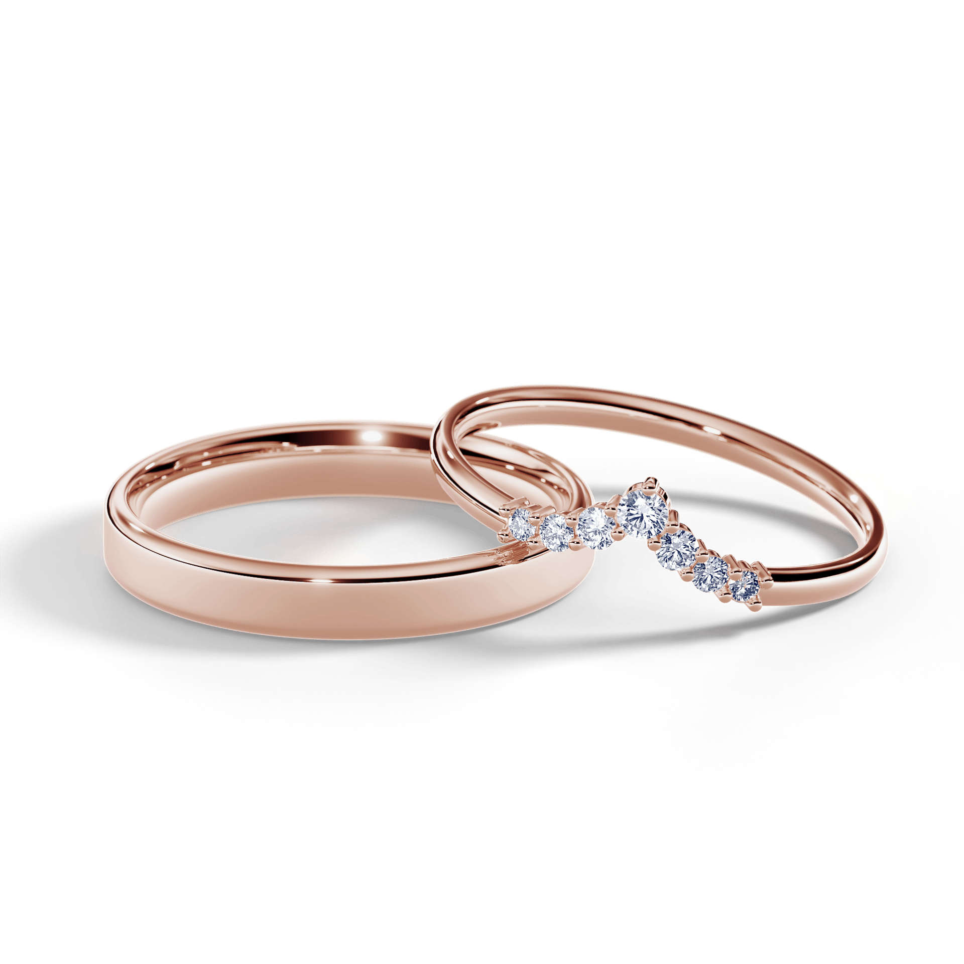 Obrączka z diamentami Love z różowego złota z diamentem naturalnym