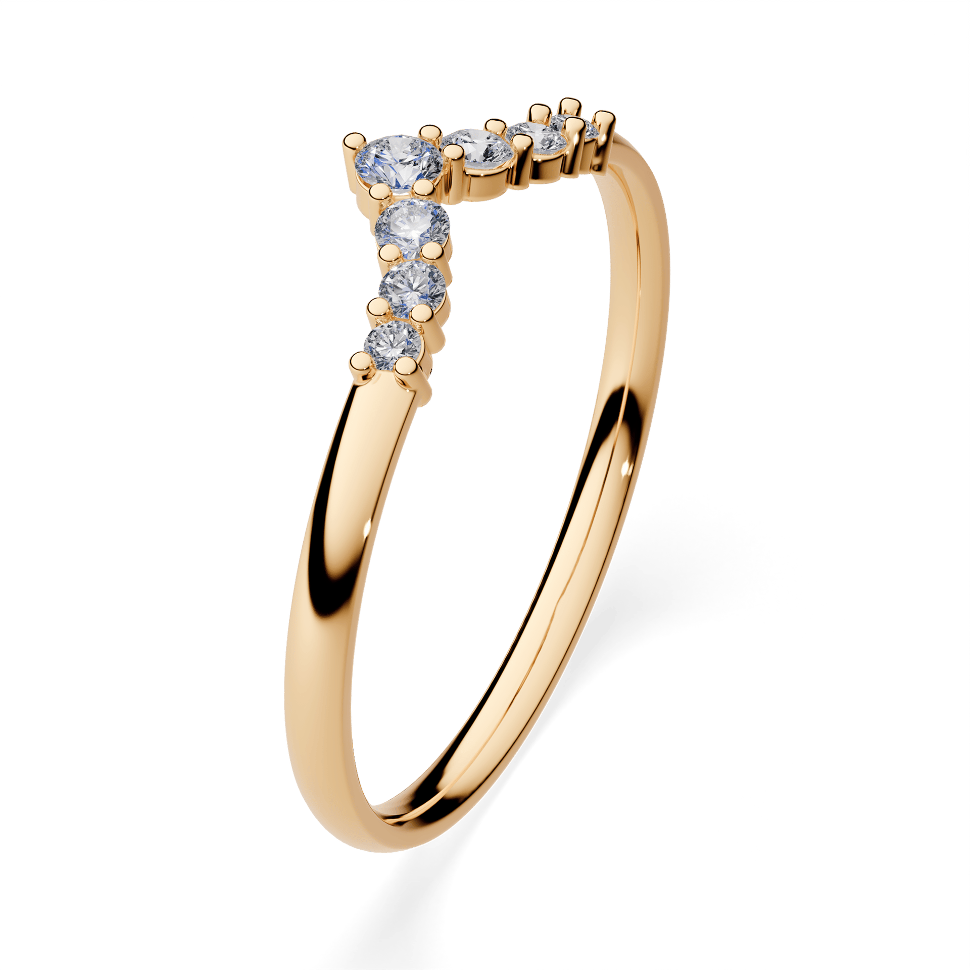 Obrączka z diamentami Love z żółtego złota z diamentem naturalnym