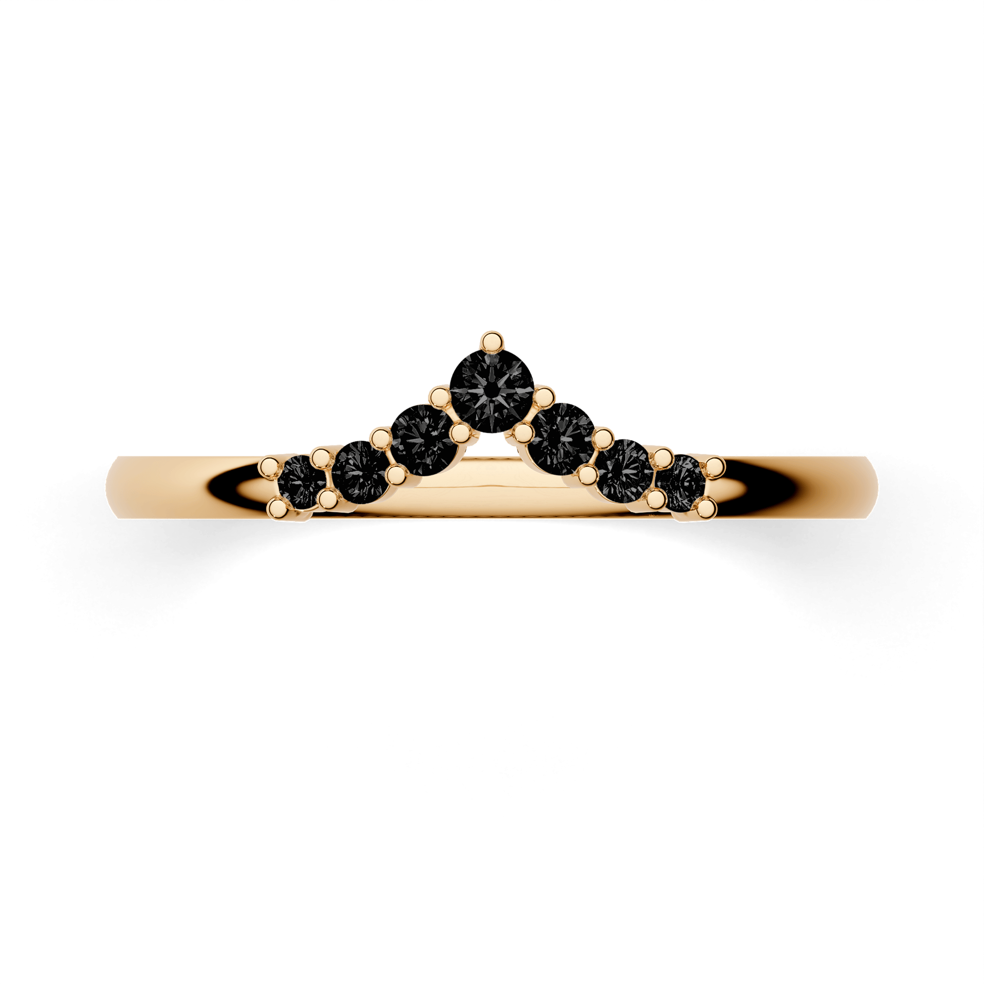 Obraczka z diamentami love zolte zloto diament lab czarny 7szt 03