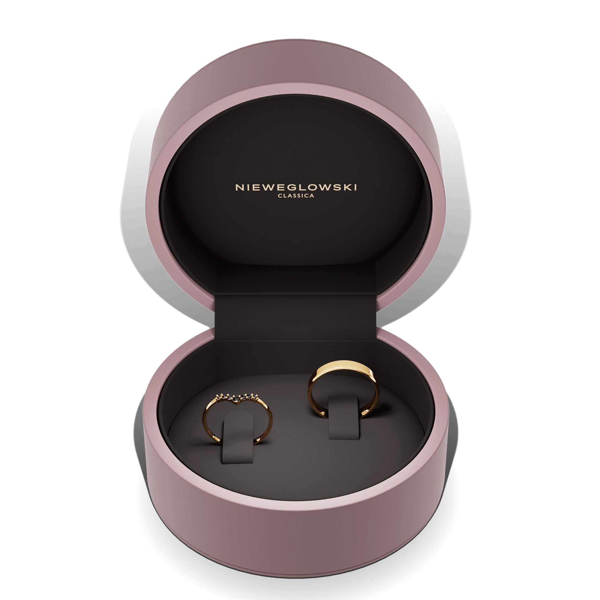 Obraczka z diamentami love zolte zloto diament lab czarny 7szt 05