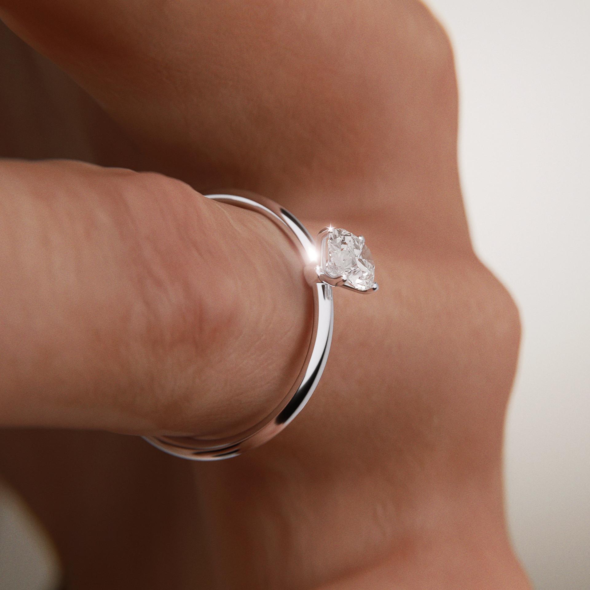 Pierścionek zaręczynowy My Lady z białego złota z diamentem laboratoryjnym owalnym 0,50ct