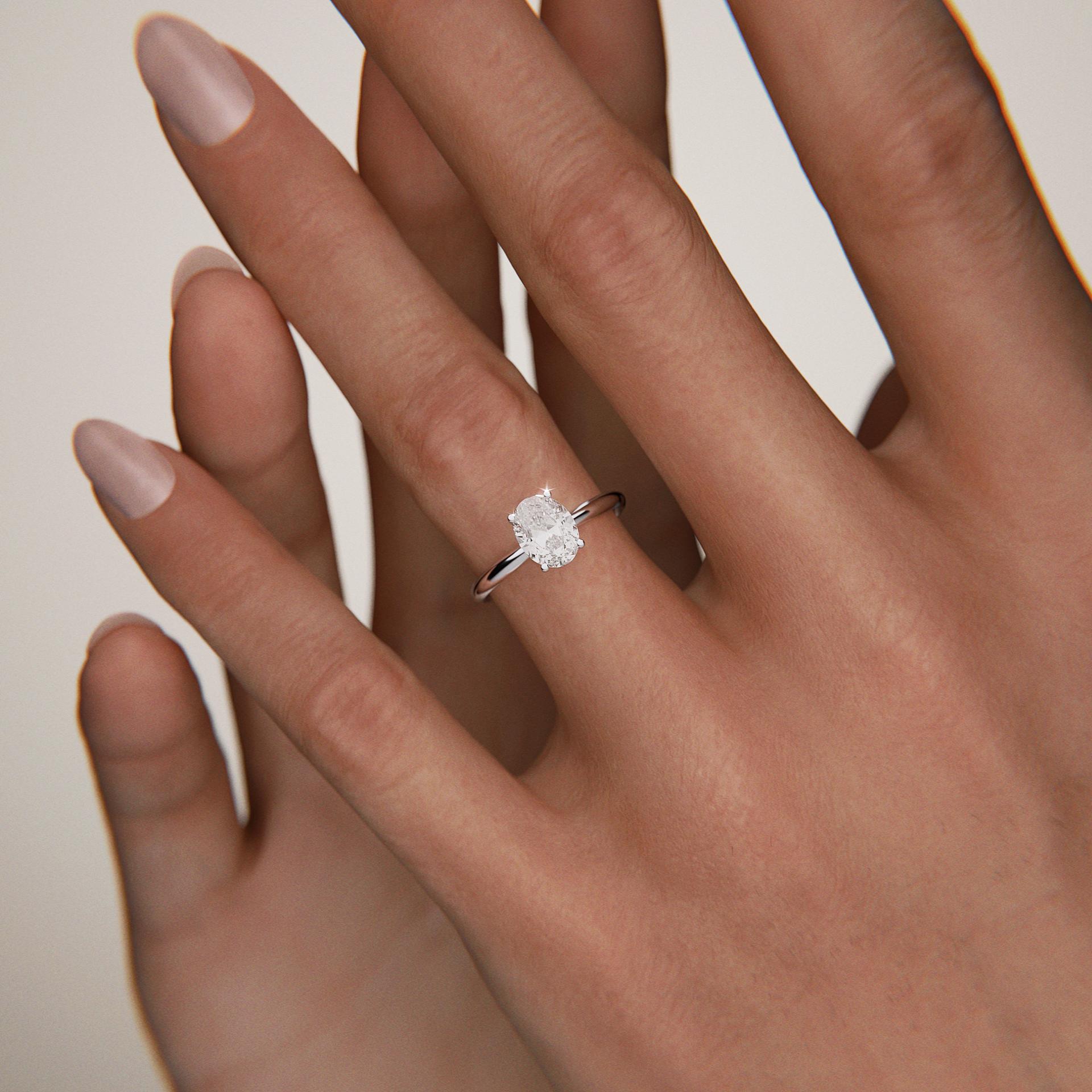 Pierścionek zaręczynowy My Lady z żółtego złota z diamentem laboratoryjnym owalnym 1,00ct