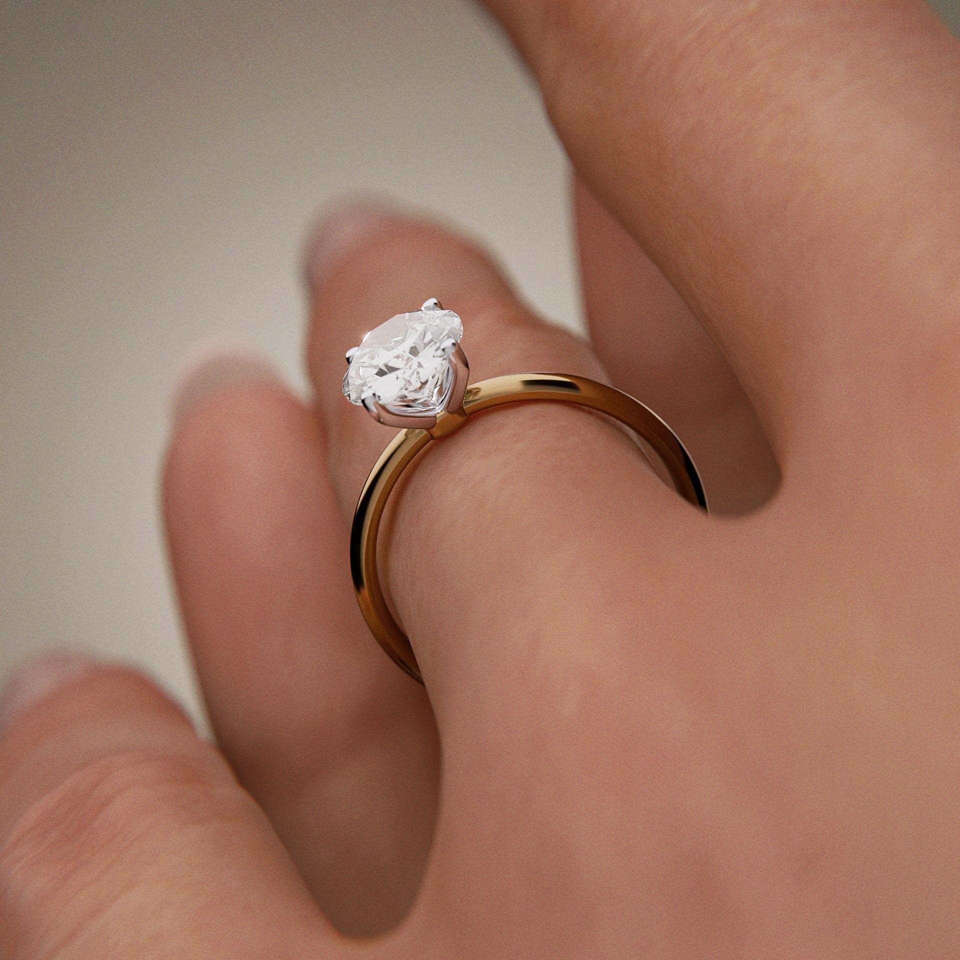 Pierścionek zaręczynowy My Lady z żółtego złota z diamentem laboratoryjnym owalnym 1,50ct