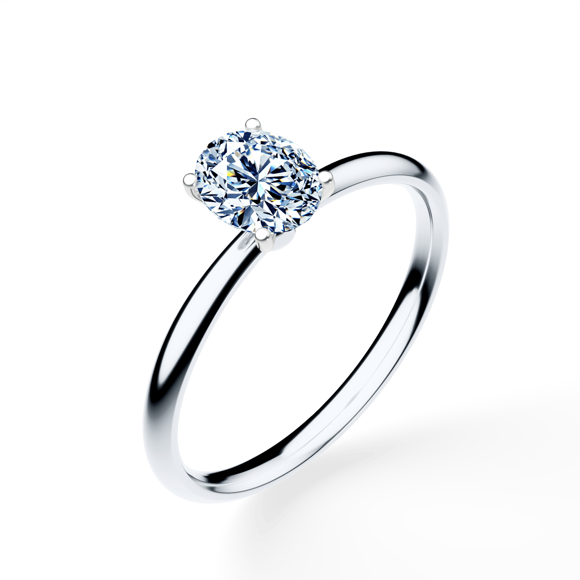 Pierścionek zaręczynowy My Lady z białego złota z diamentem laboratoryjnym owalnym 0,50ct