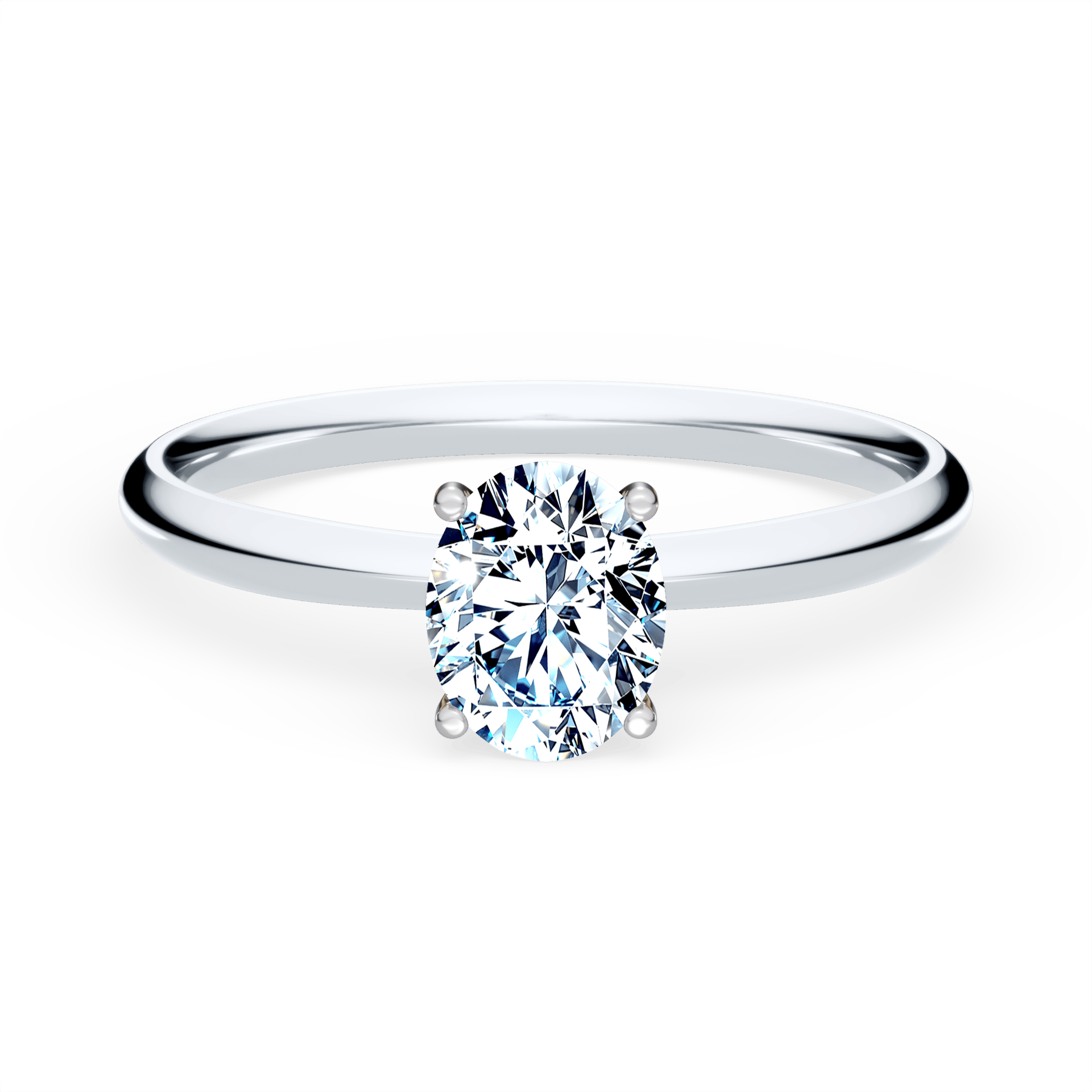 Pierścionek zaręczynowy My Lady z białego złota z diamentem laboratoryjnym owalnym 0,50ct