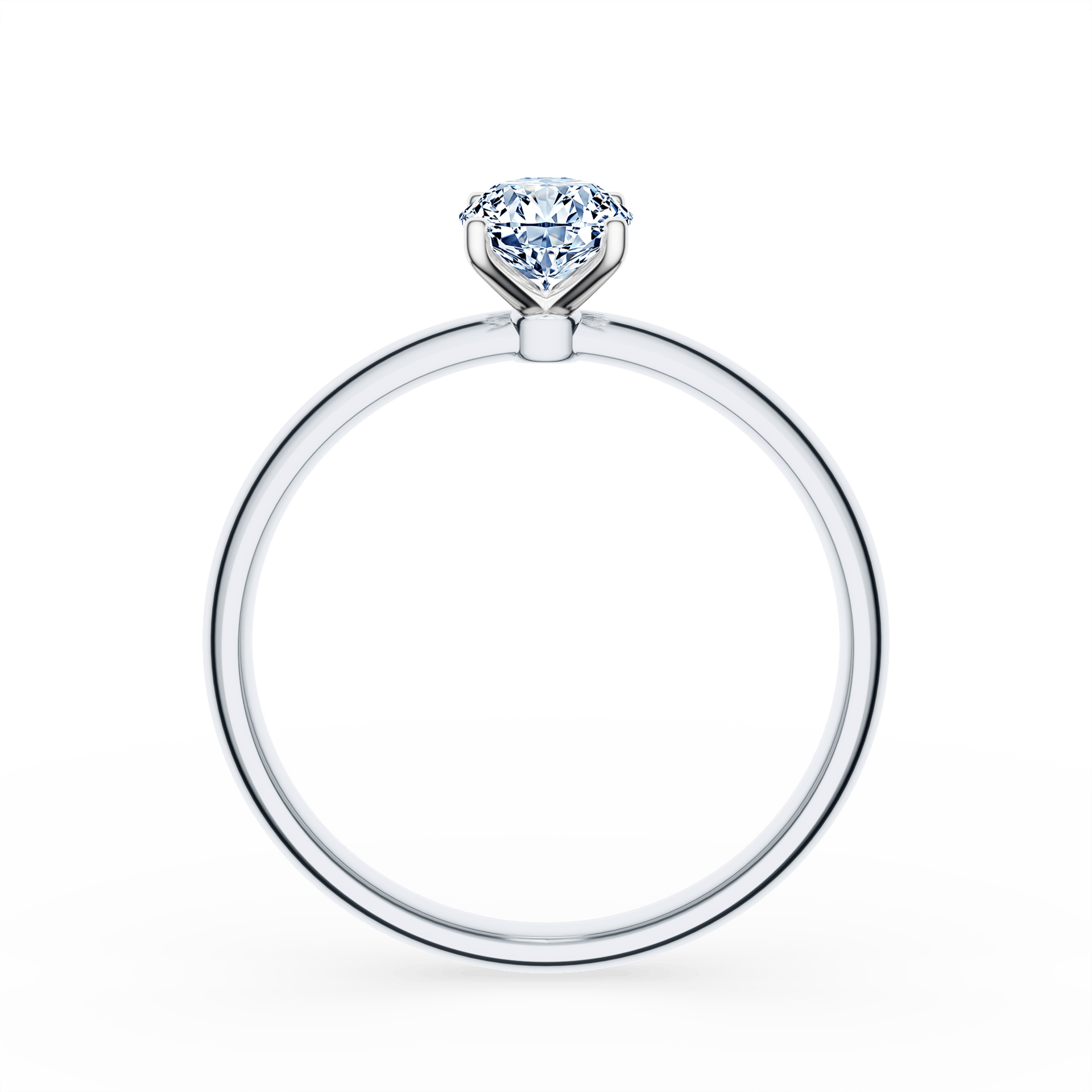 Pierścionek zaręczynowy My Lady z białego złota z diamentem laboratoryjnym owalnym 0,50ct