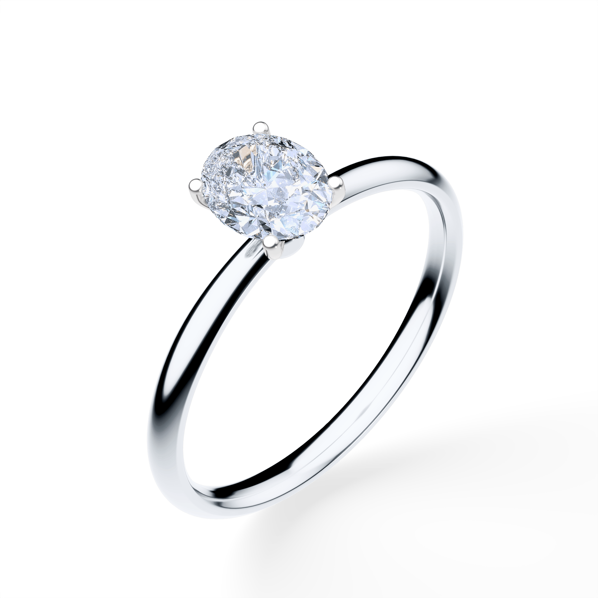Pierścionek zaręczynowy My Lady z białego złotaDiament LAB owalny 0,50ct