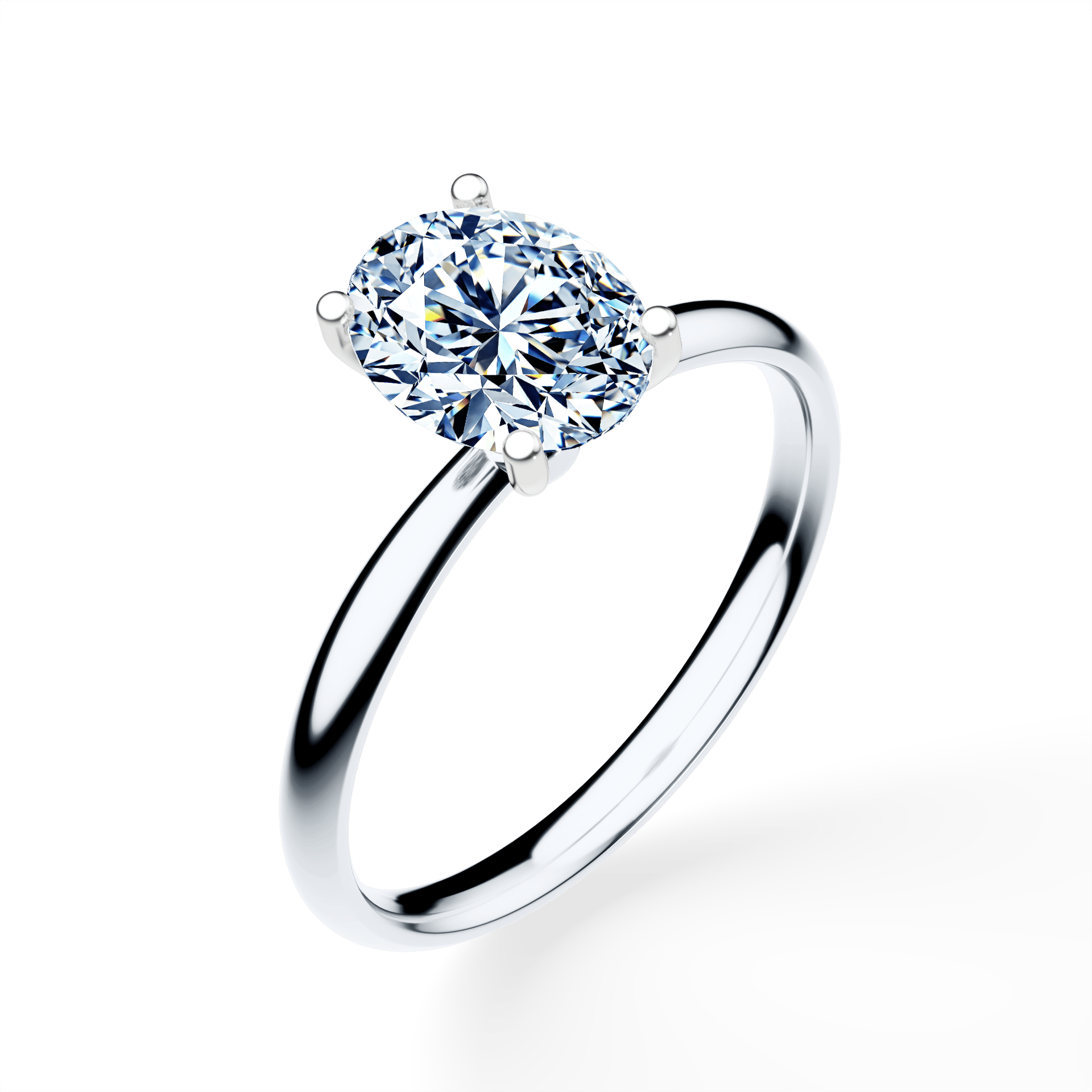 Pierścionek zaręczynowy My Lady z białego złota z diamentem laboratoryjnym owalnym 1,00ct