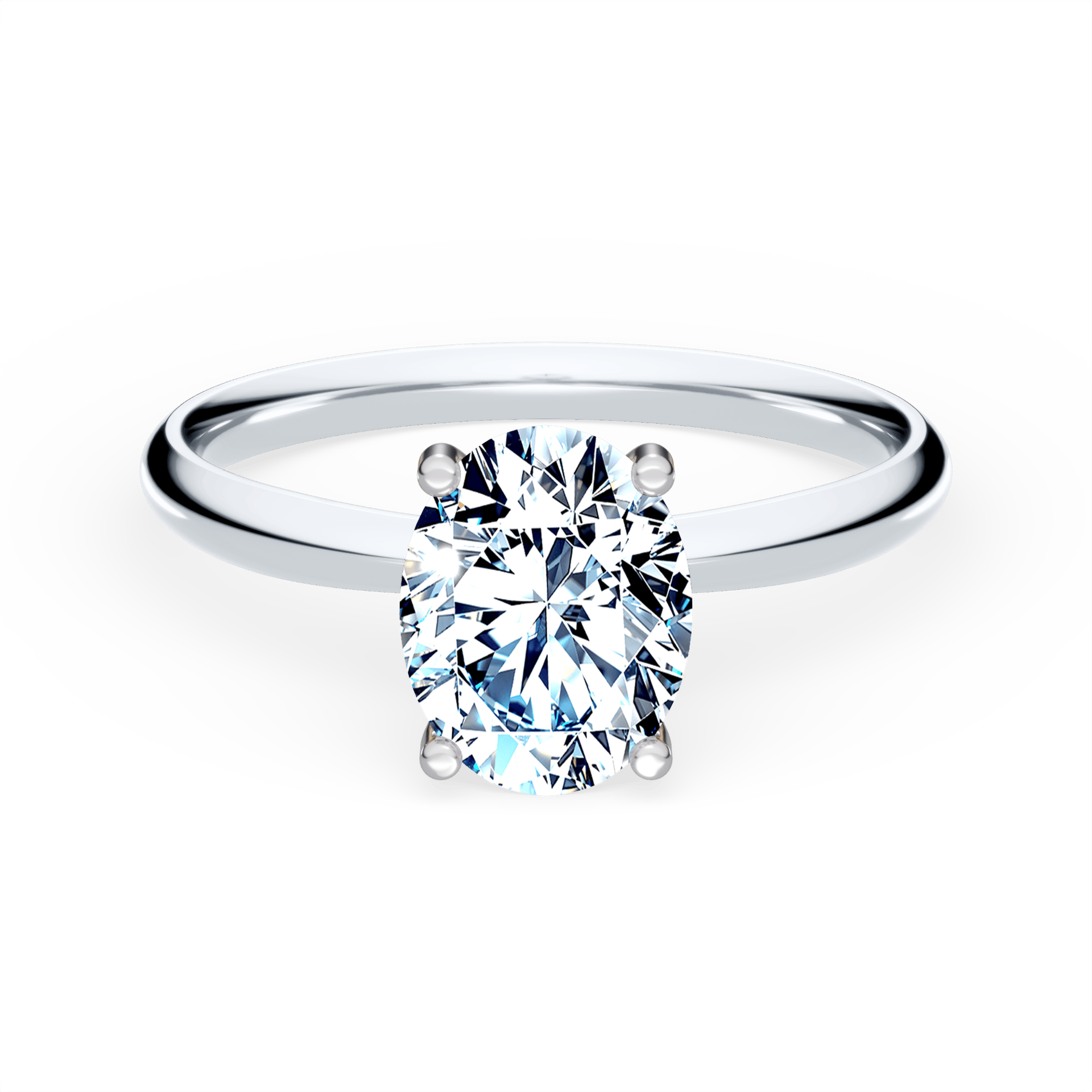 Pierścionek zaręczynowy My Lady z białego złota z diamentem laboratoryjnym owalnym 1,00ct