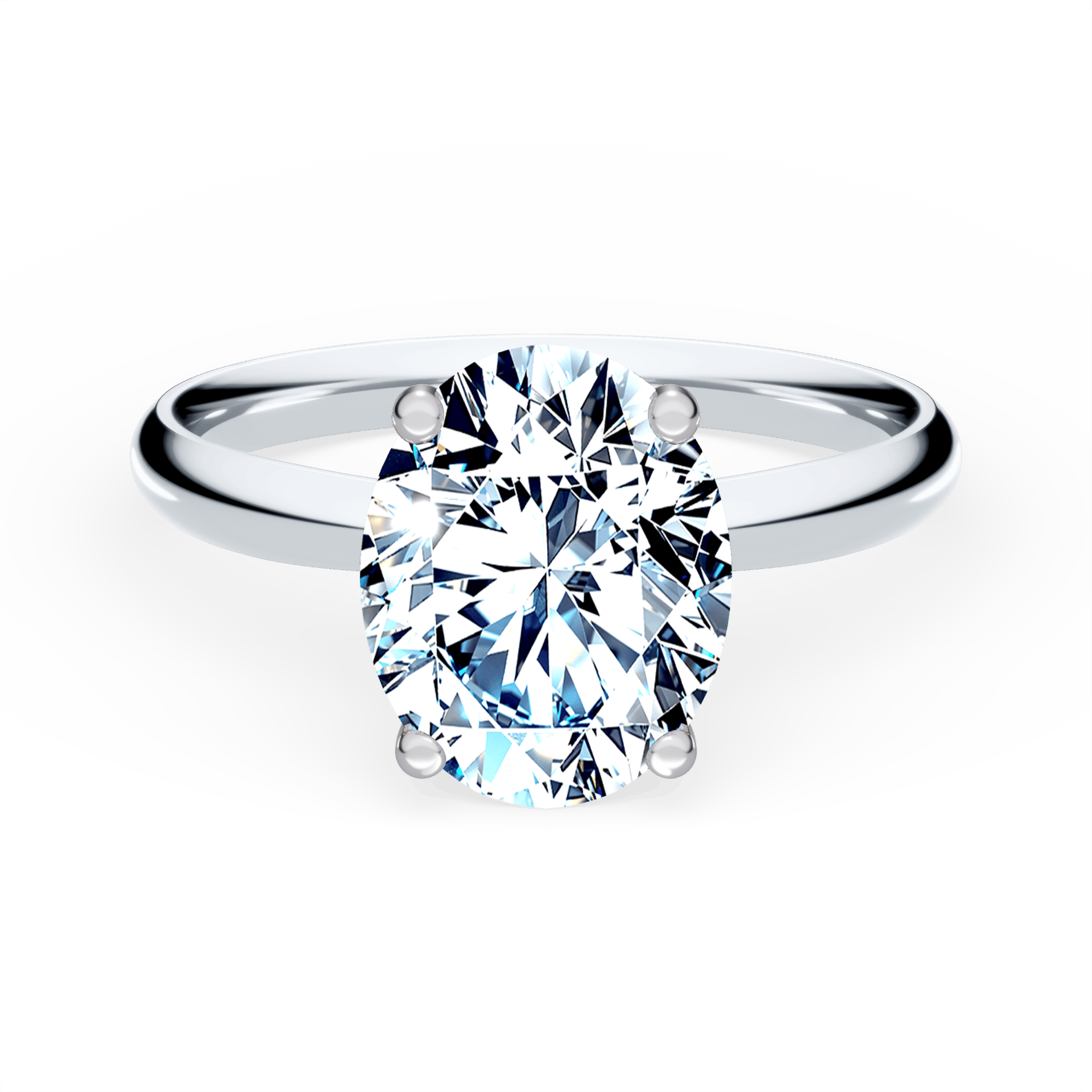 Pierścionek zaręczynowy My Lady z białego złota z diamentem laboratoryjnym owalnym 1,50ct