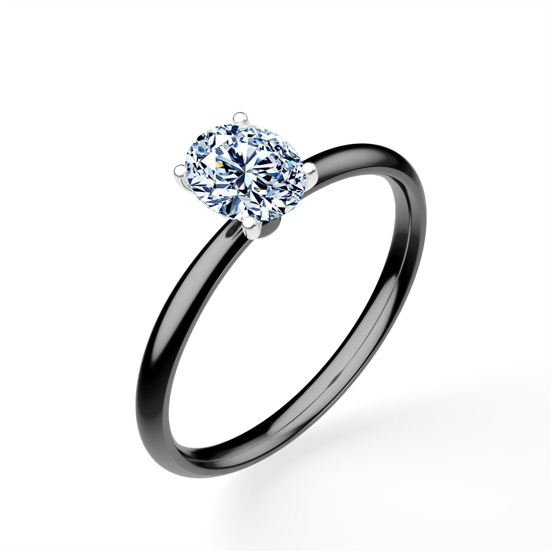 Pierścionek zaręczynowy My Lady z czarnego złota z diamentem laboratoryjnym owalnym 0,50ct