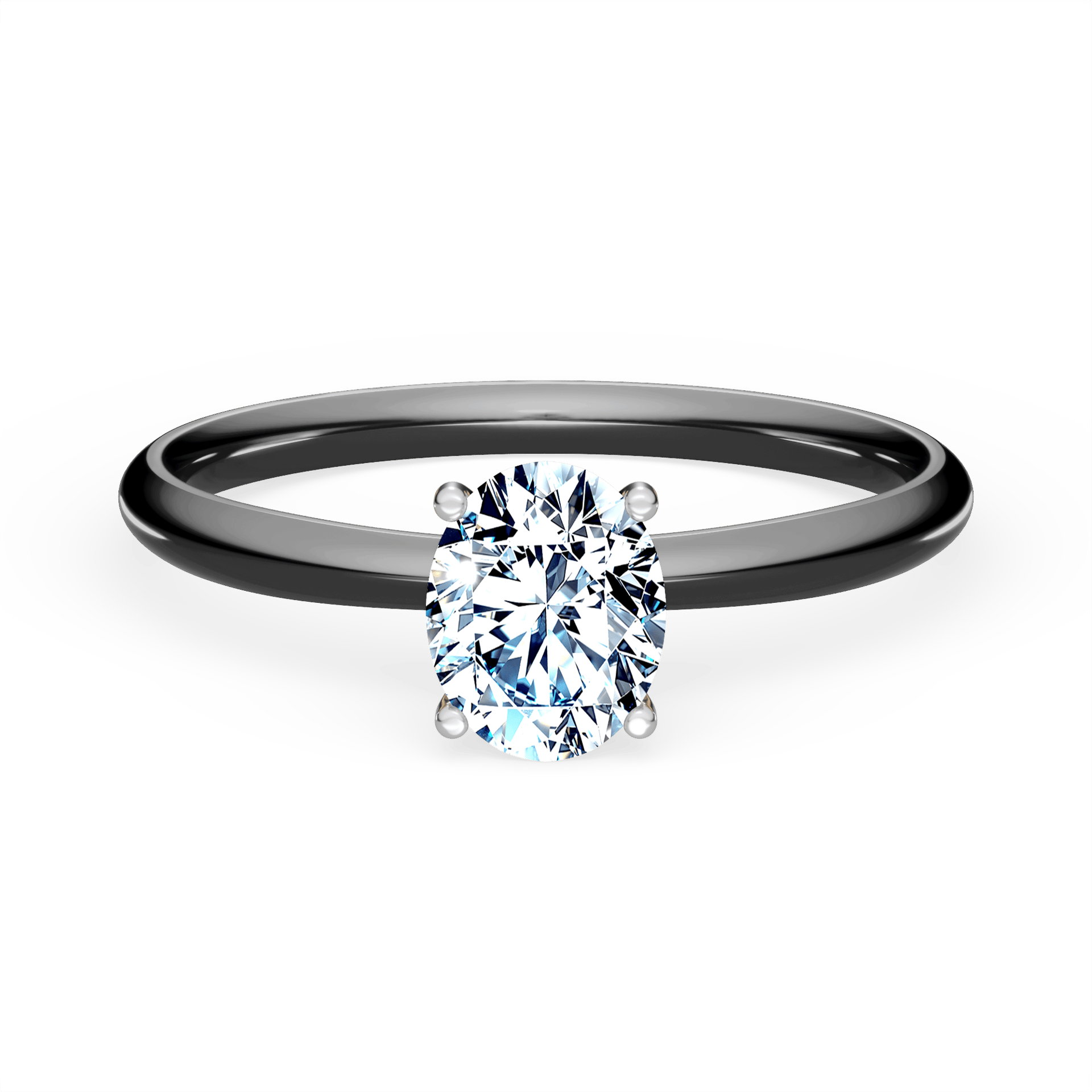 Pierścionek zaręczynowy My Lady z czarnego złota z diamentem laboratoryjnym owalnym 0,50ct