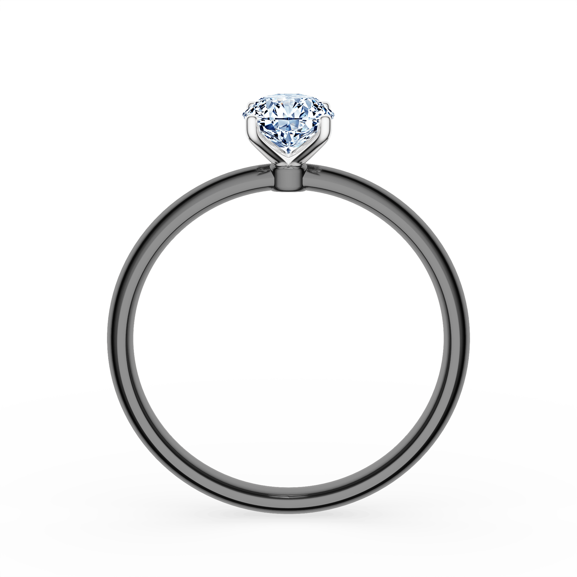 Pierścionek zaręczynowy My Lady z czarnego złota z diamentem laboratoryjnym owalnym 0,50ct