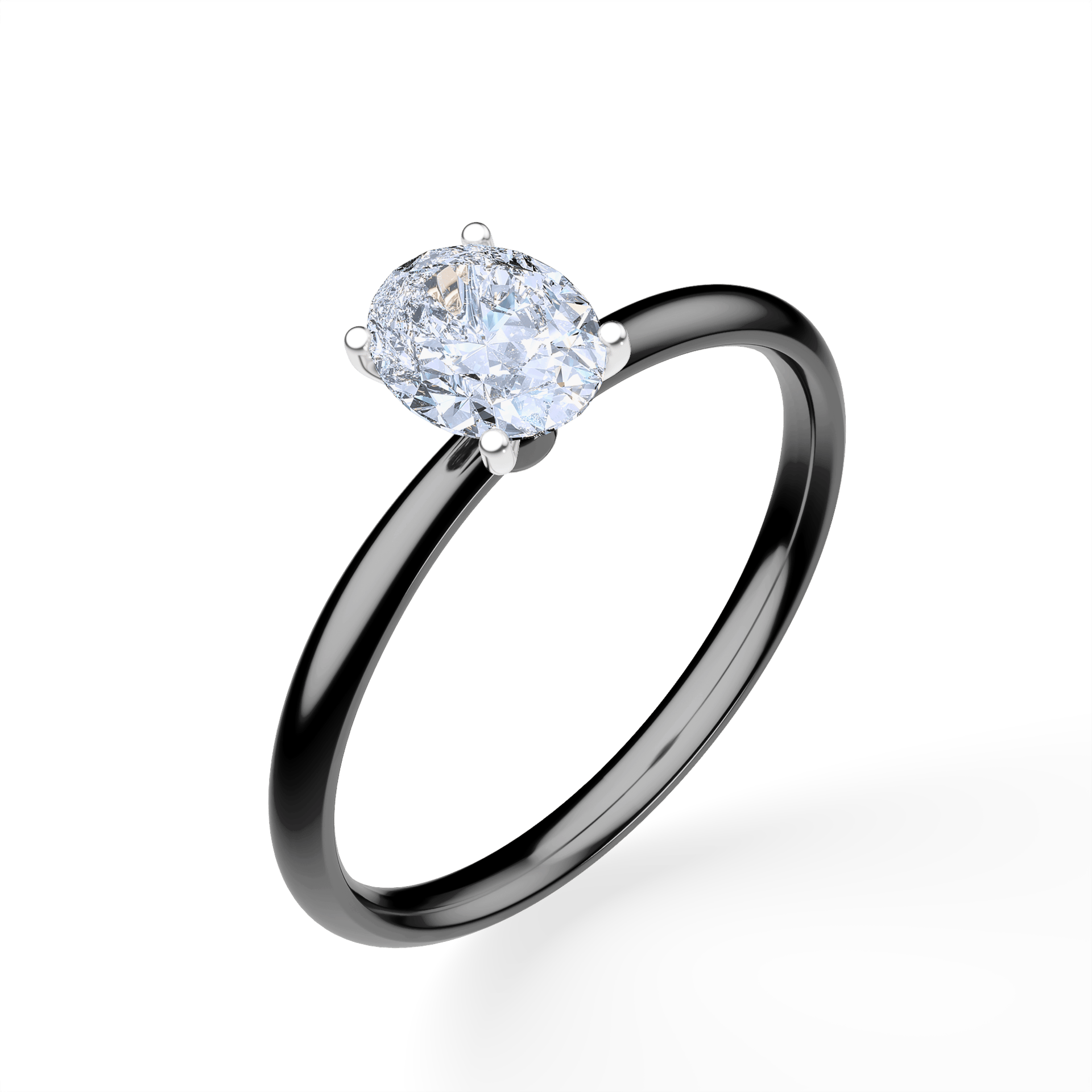 Pierścionek zaręczynowy My Lady z czarnego złotaDiament LAB owalny 0,50ct