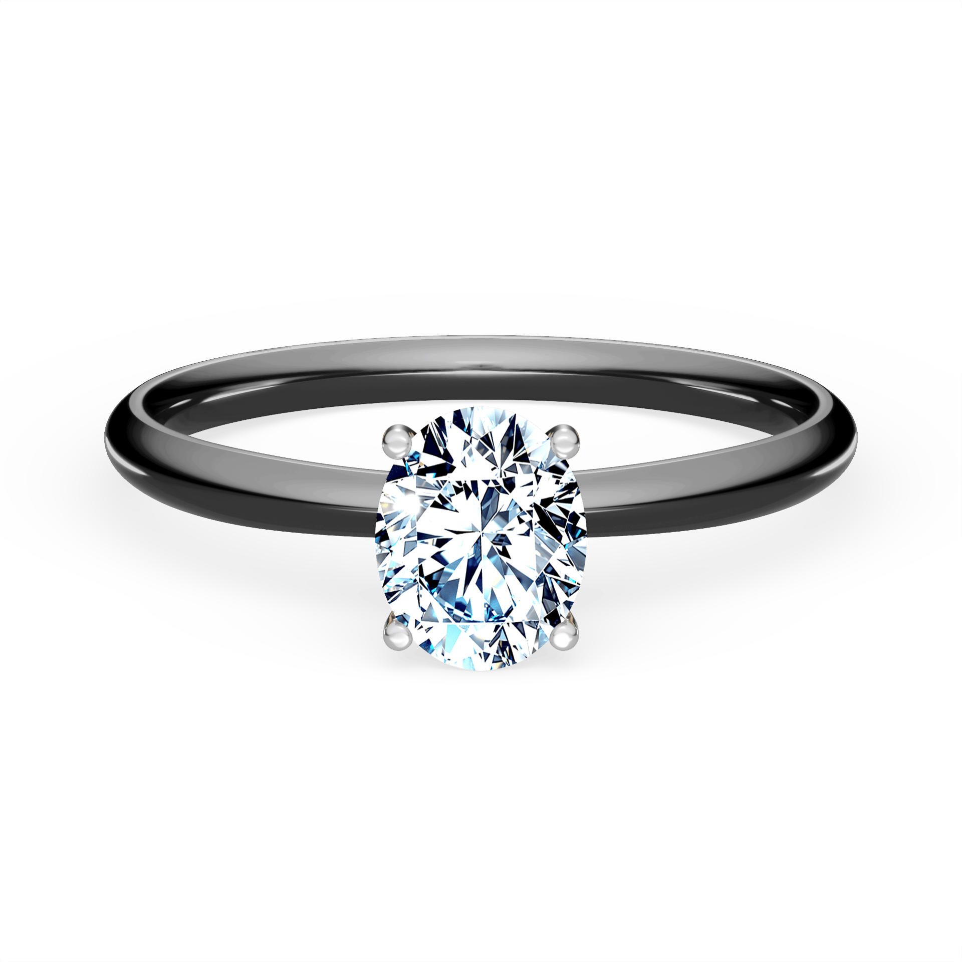 Pierścionek zaręczynowy My Lady z czarnego złotaDiament LAB owalny 0,50ct