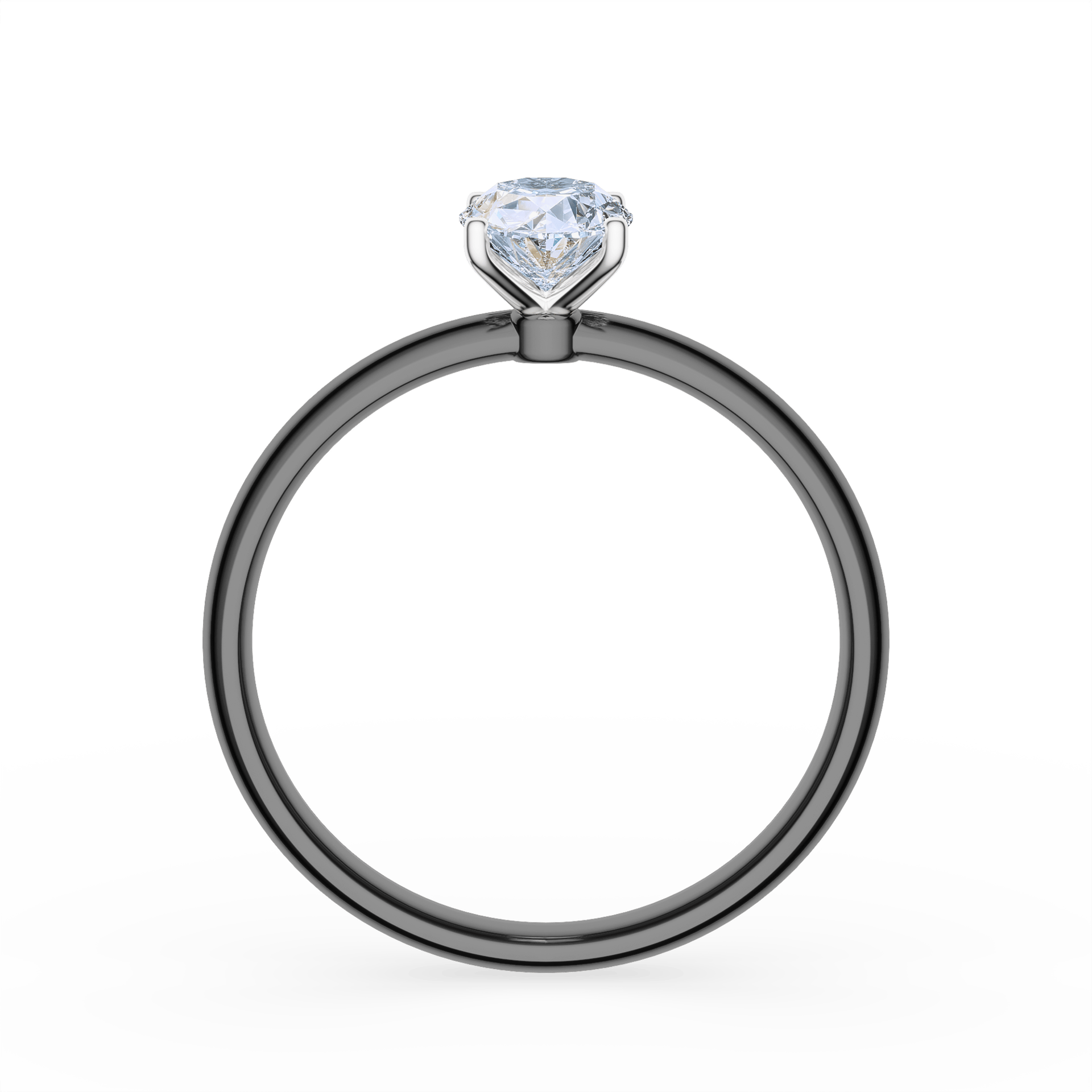 Pierścionek zaręczynowy My Lady z czarnego złotaDiament LAB owalny 0,50ct