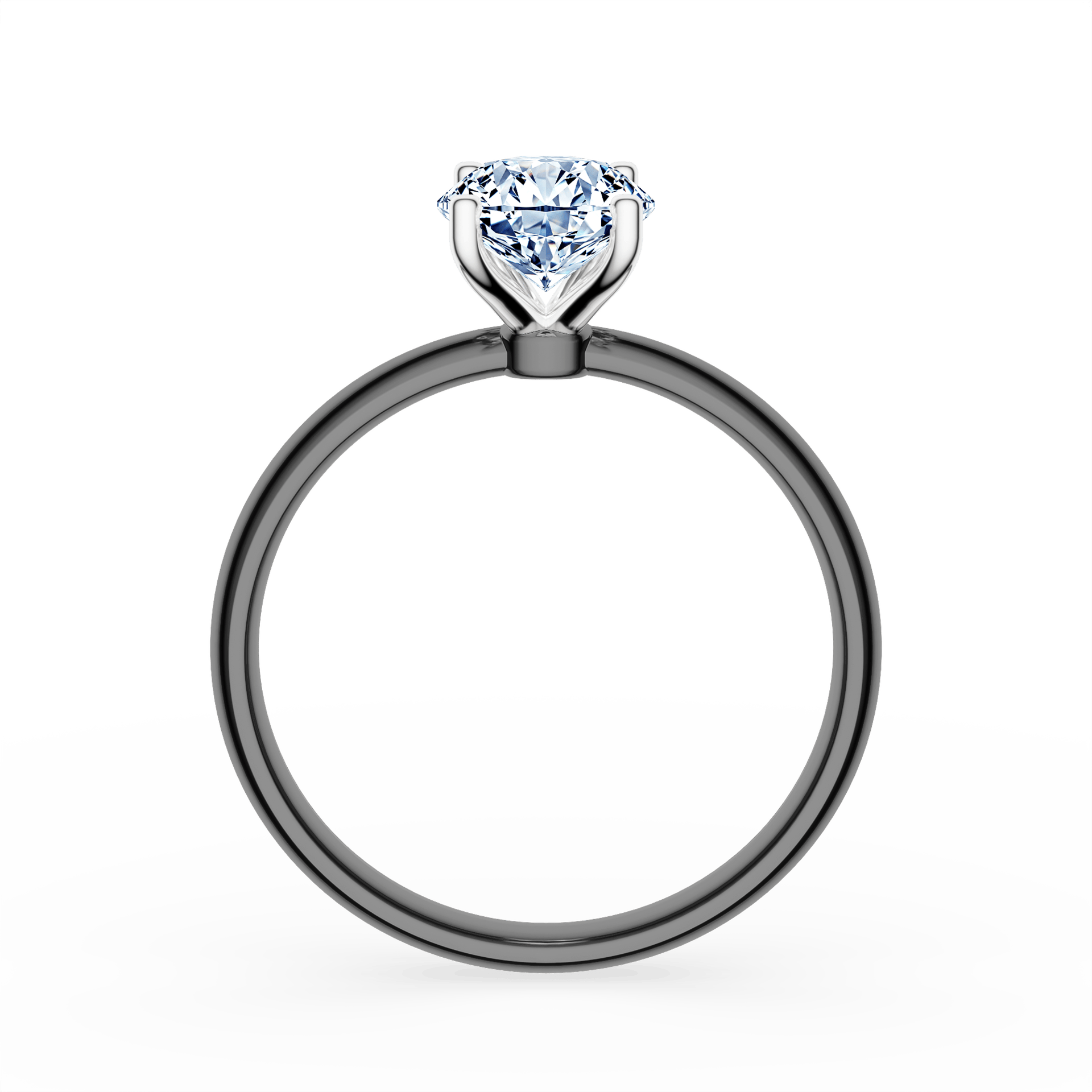 Pierścionek zaręczynowy My Lady z czarnego złota z diamentem laboratoryjnym owalnym 1,00ct