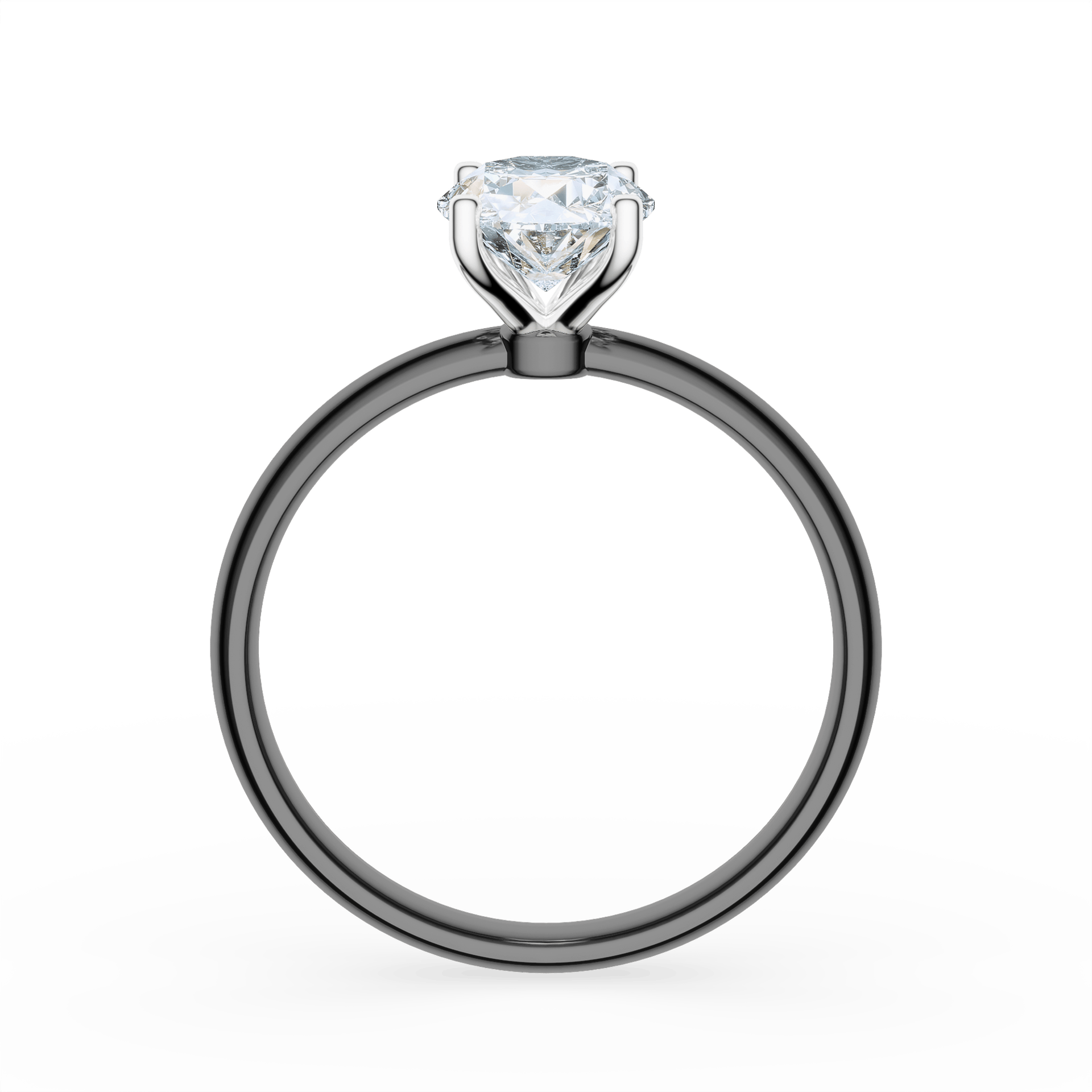 Pierścionek zaręczynowy My Lady z czarnego złotaDiament LAB owalny 1,00ct