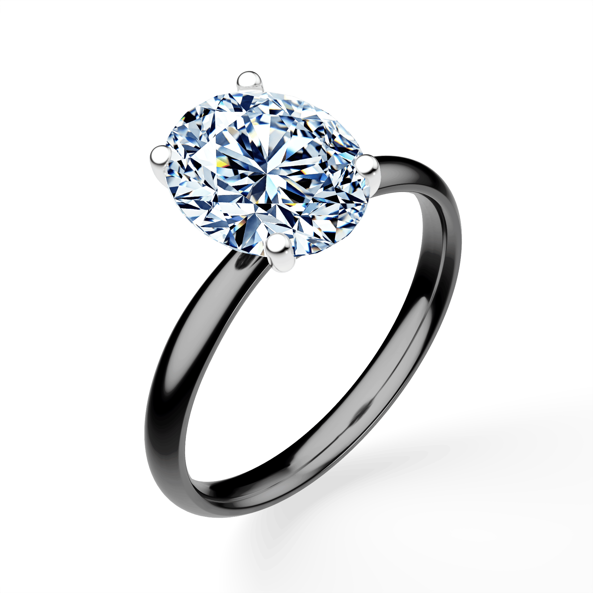 Pierścionek zaręczynowy My Lady z czarnego złota z diamentem laboratoryjnym owalnym 1,50ct