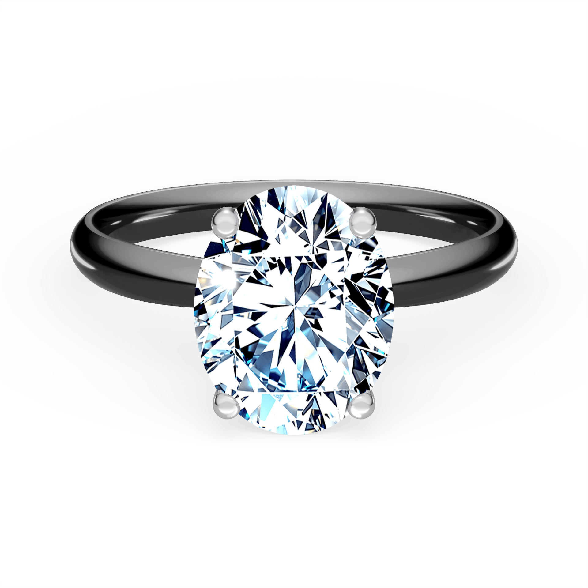 Pierścionek zaręczynowy My Lady z czarnego złota z diamentem laboratoryjnym owalnym 1,50ct