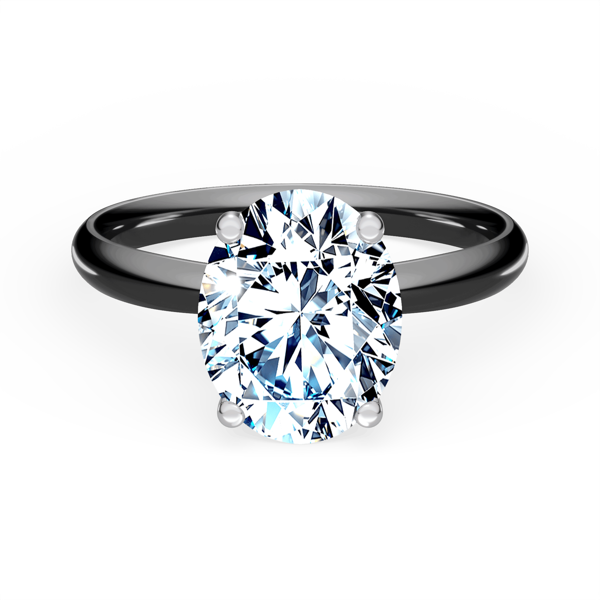 Pierścionek zaręczynowy My Lady z czarnego złotaDiament LAB owalny 1,50ct