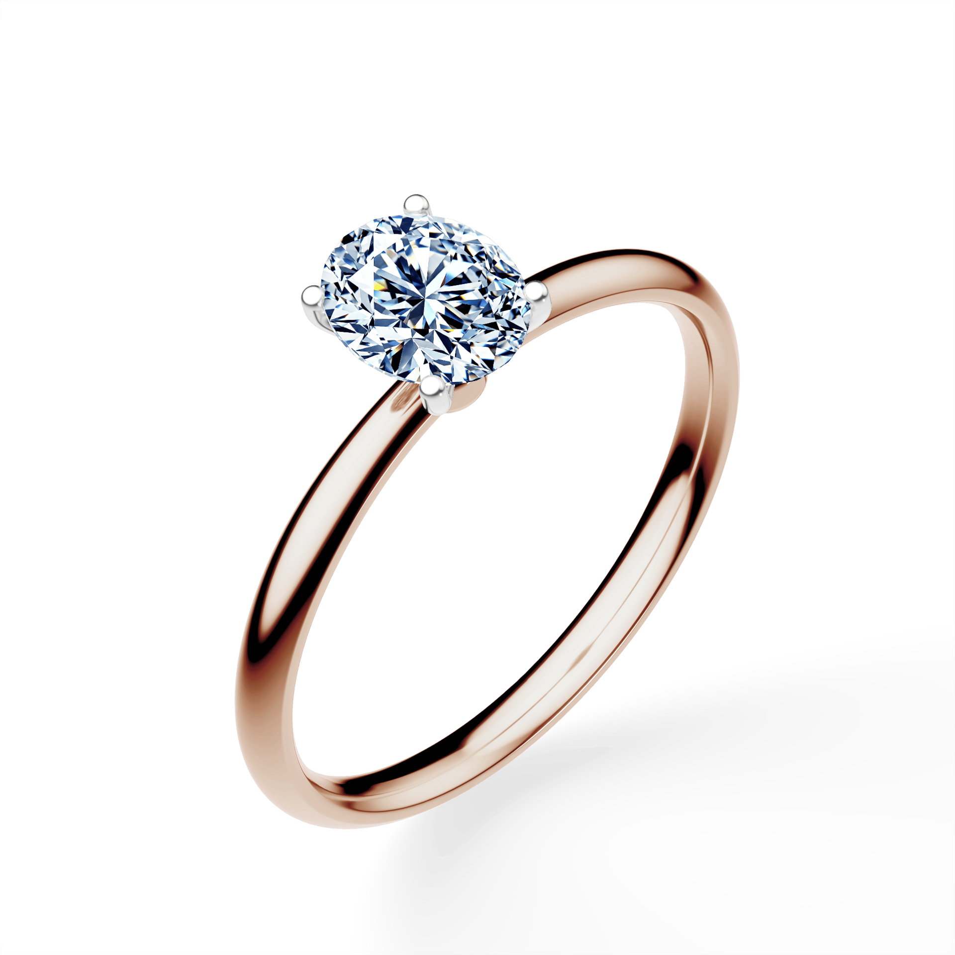 Pierścionek zaręczynowy My Lady z różowego złota z diamentem laboratoryjnym owalnym 0,50ct