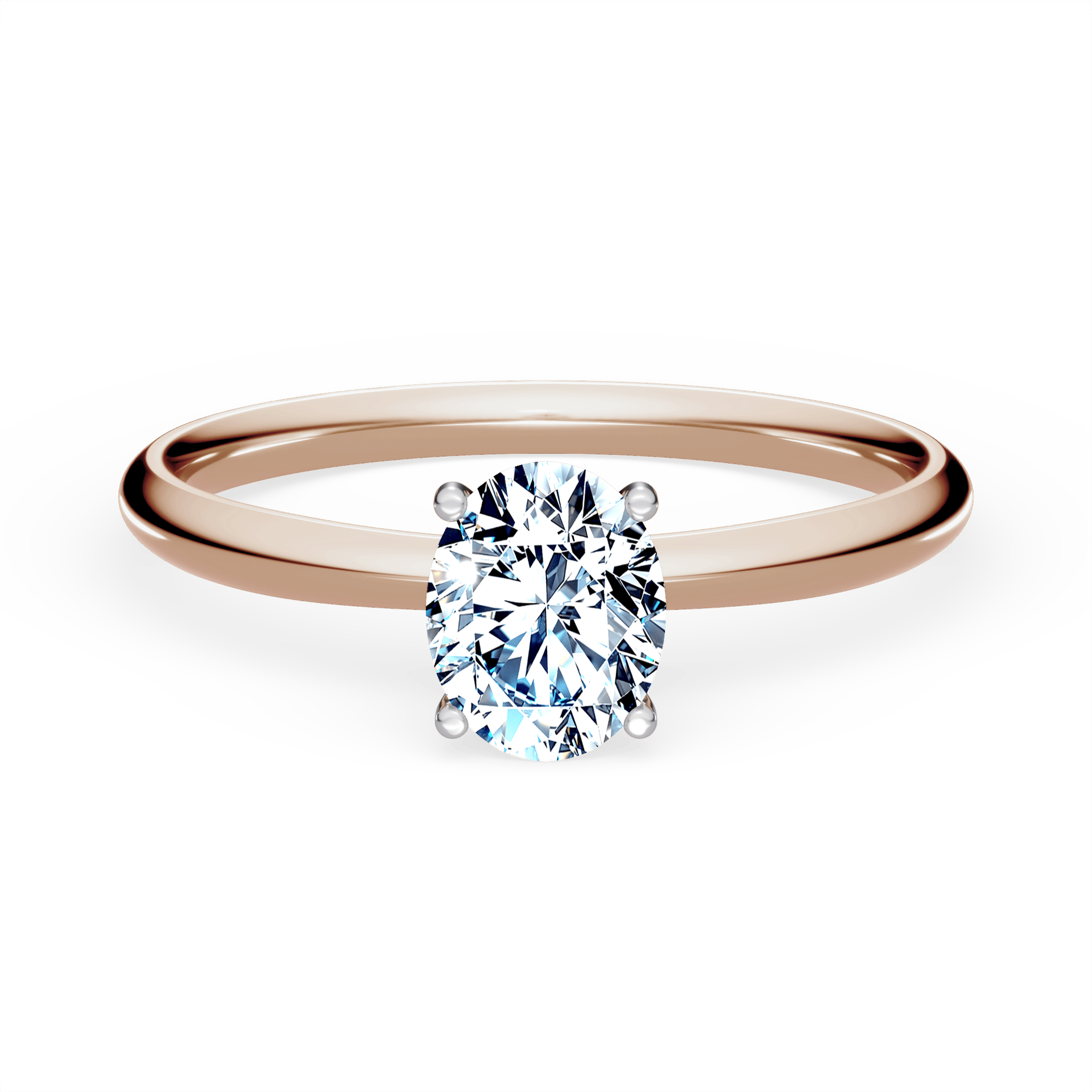 Pierścionek zaręczynowy My Lady z różowego złota z diamentem laboratoryjnym owalnym 0,50ct