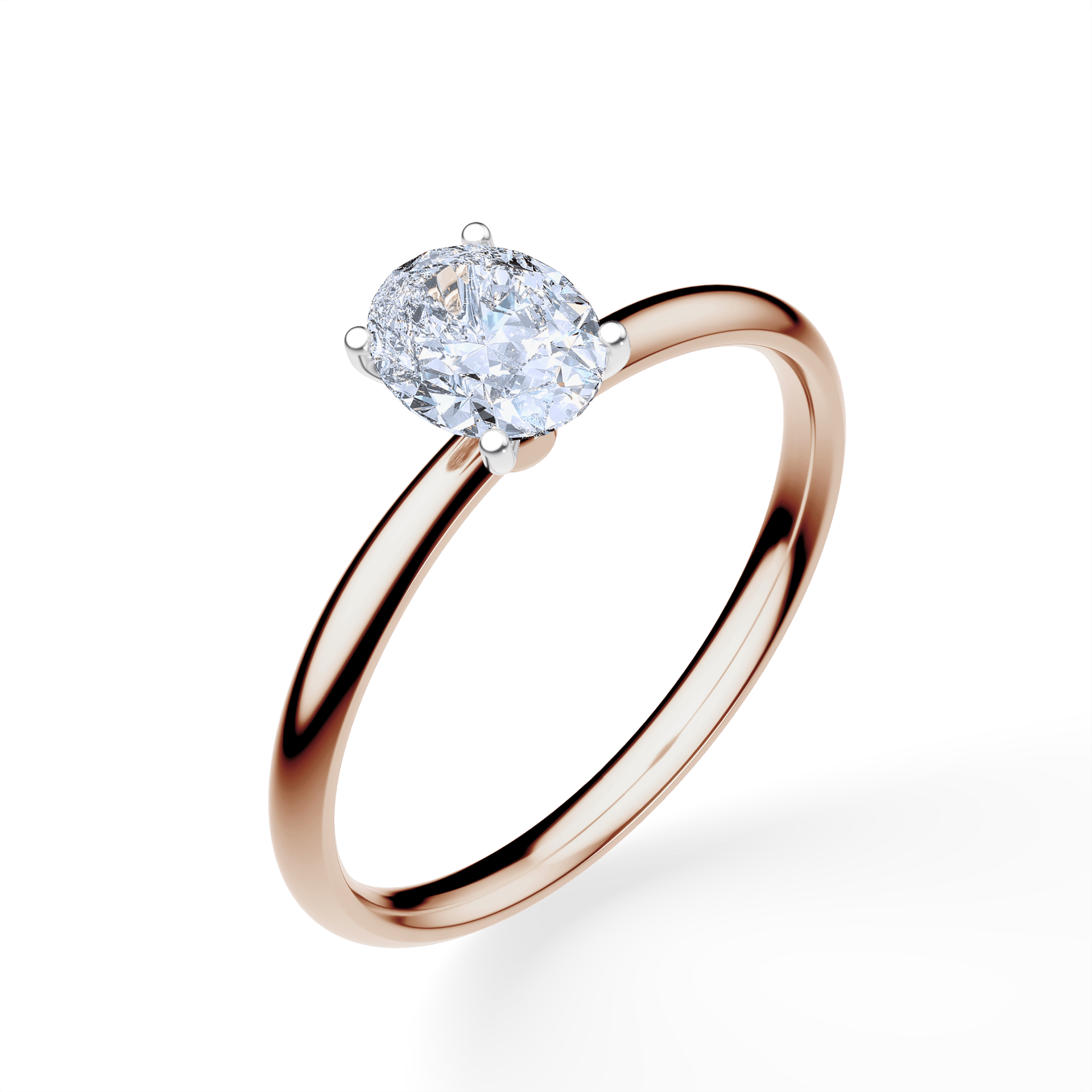 Pierścionek zaręczynowy My Lady z różowego złotaDiament LAB owalny 0,50ct