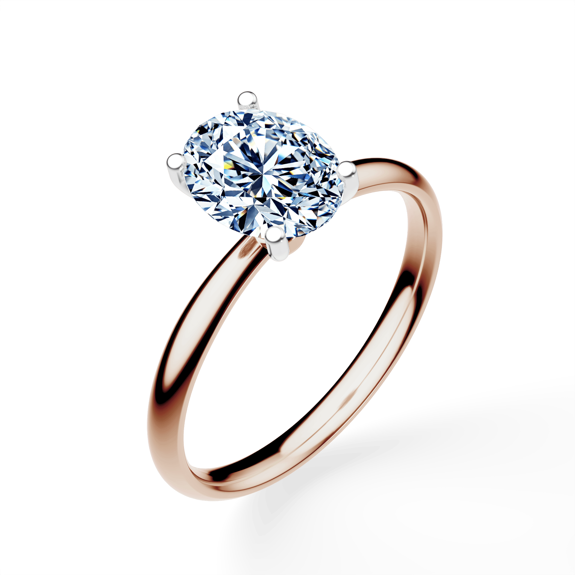 Pierścionek zaręczynowy My Lady z różowego złota z diamentem laboratoryjnym owalnym 1,00ct