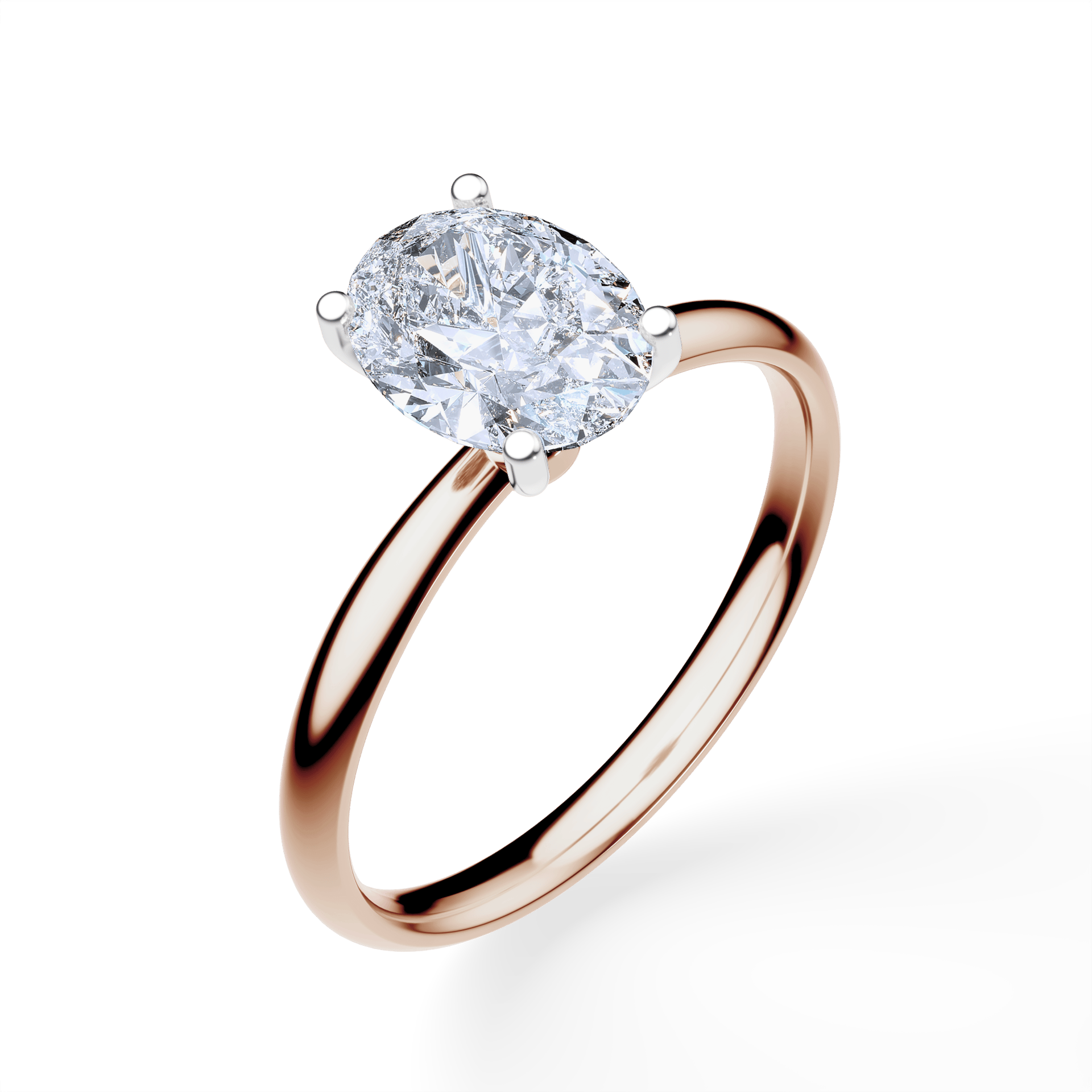 Pierścionek zaręczynowy My Lady z różowego złotaDiament LAB owalny 1,00ct