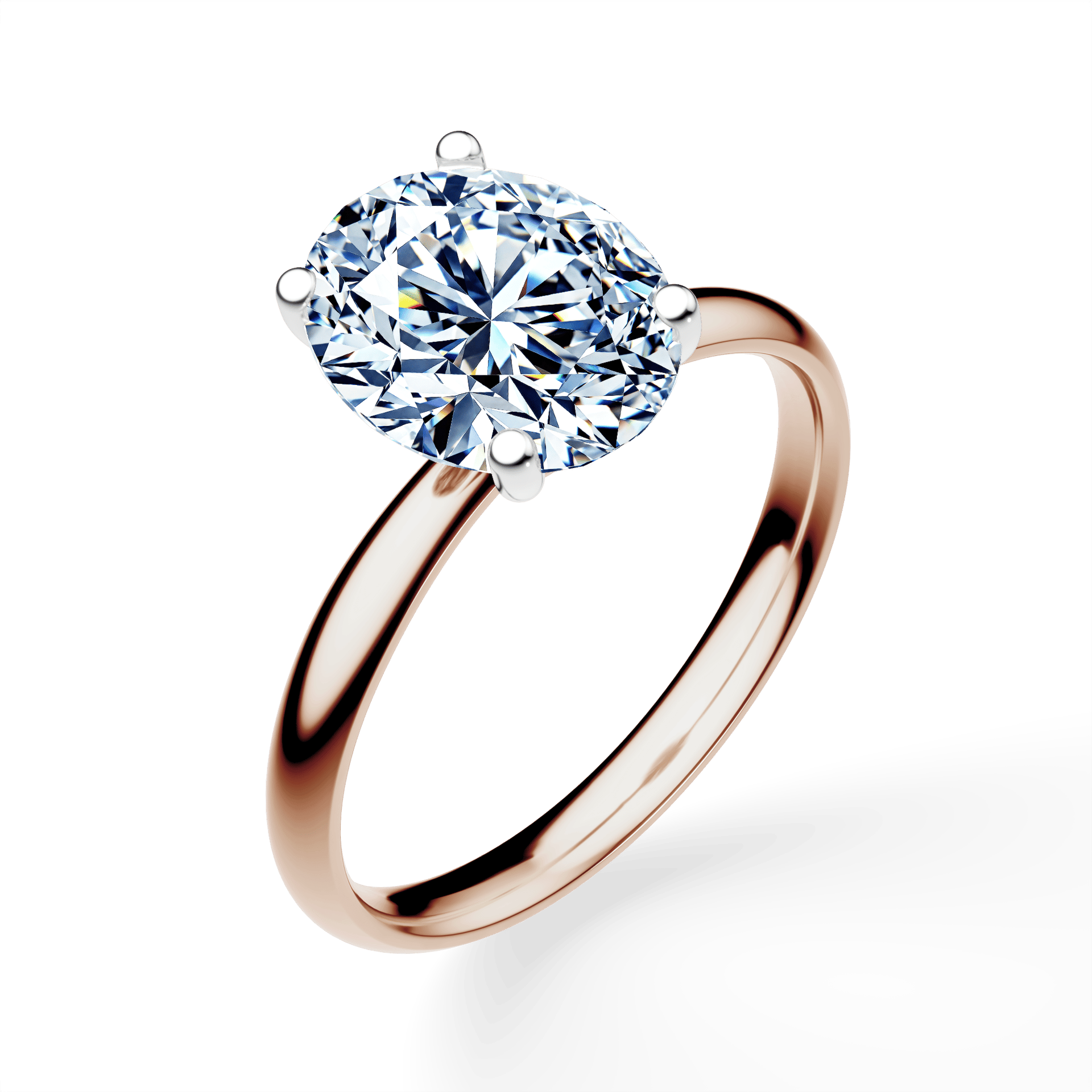 Pierścionek zaręczynowy My Lady z różowego złota z diamentem laboratoryjnym owalnym 1,50ct