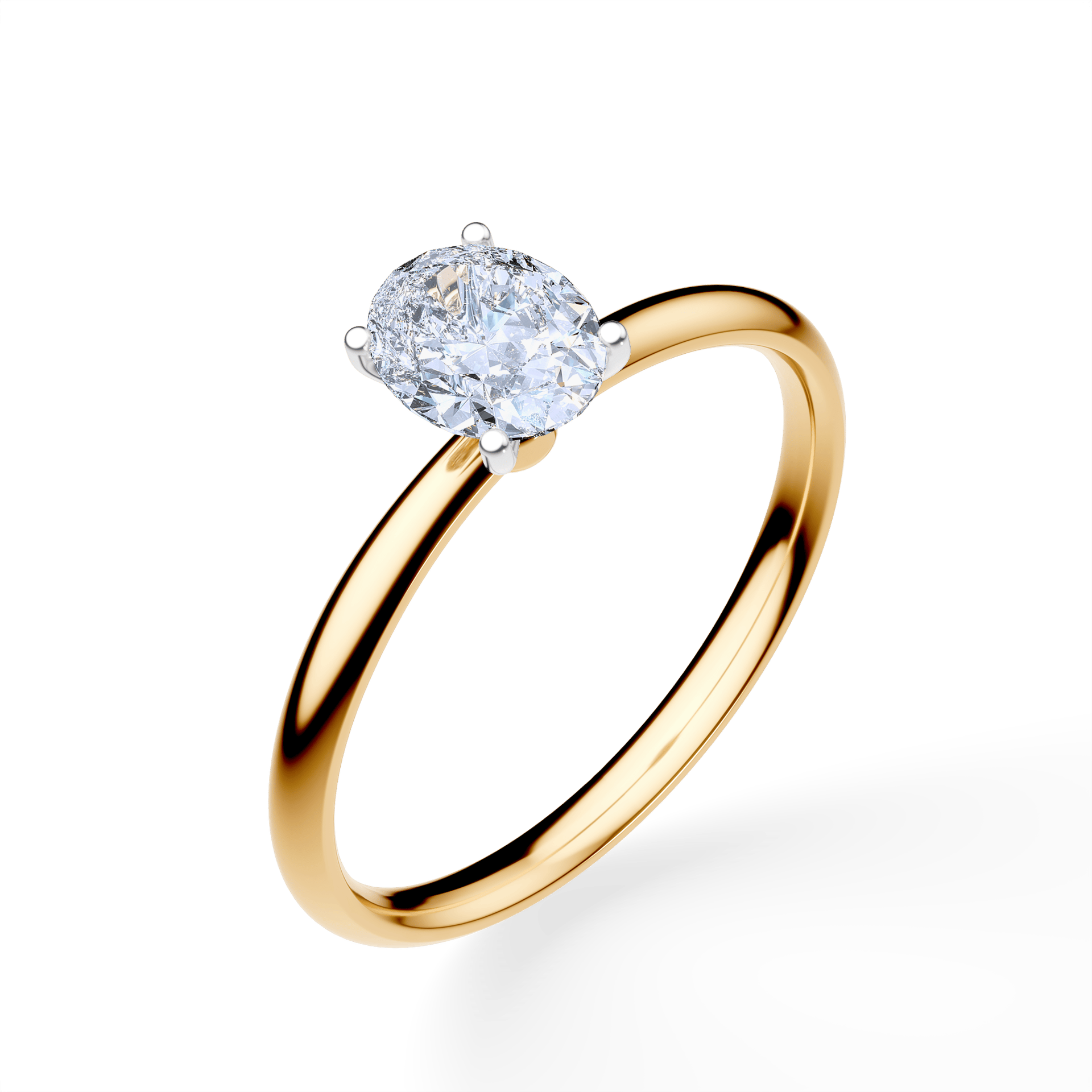 Pierścionek zaręczynowy My Lady z żółtego złotaDiament LAB owalny 0,50ct