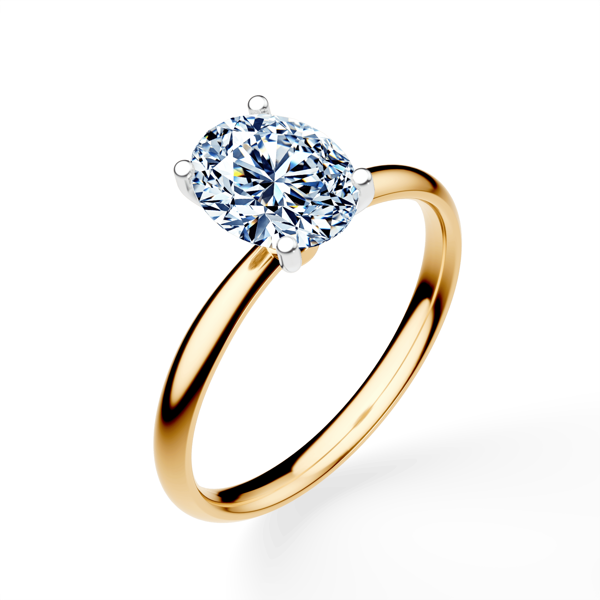 Pierścionek zaręczynowy My Lady z żółtego złota z diamentem laboratoryjnym owalnym 1,00ct