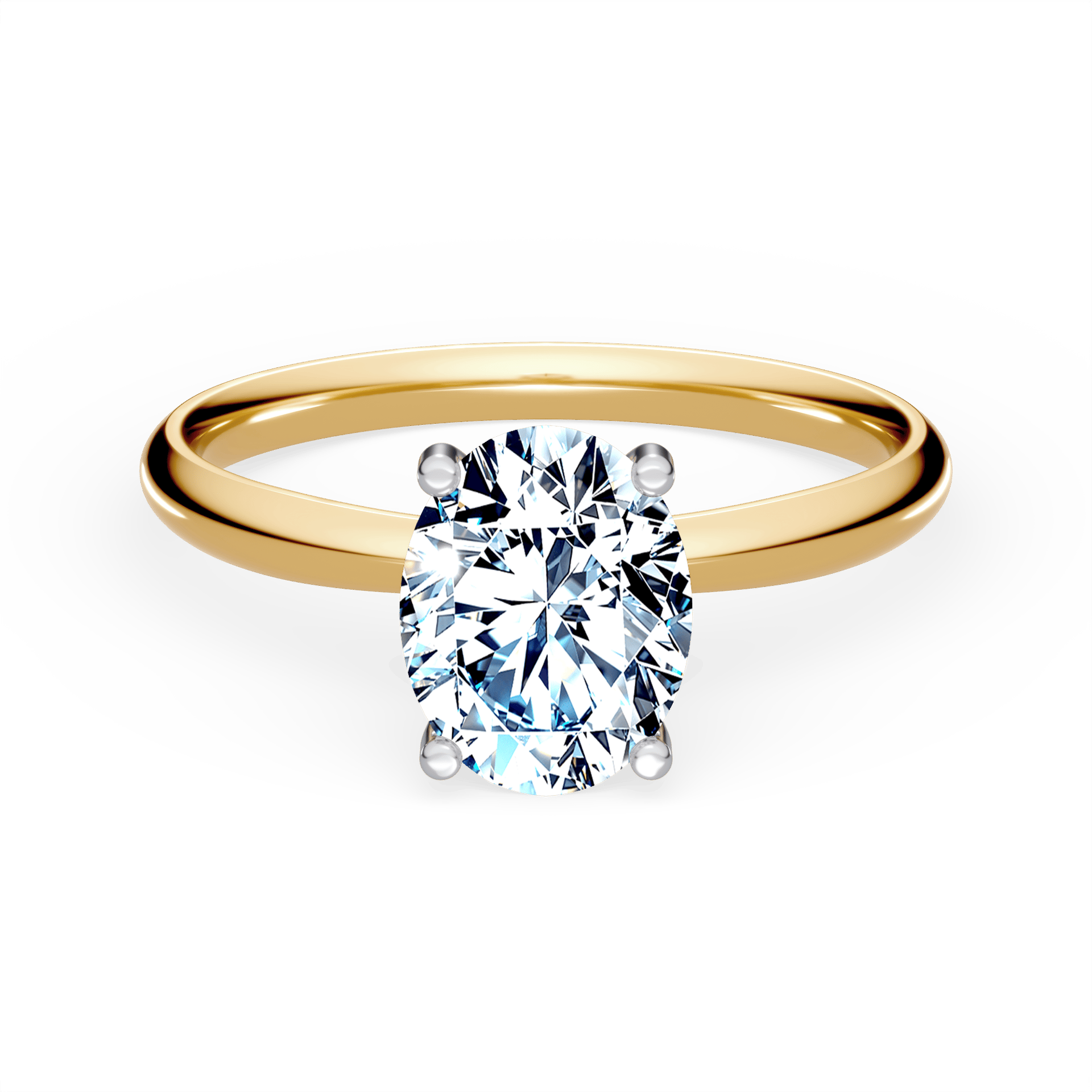 Pierścionek zaręczynowy My Lady z żółtego złota z diamentem laboratoryjnym owalnym 1,00ct