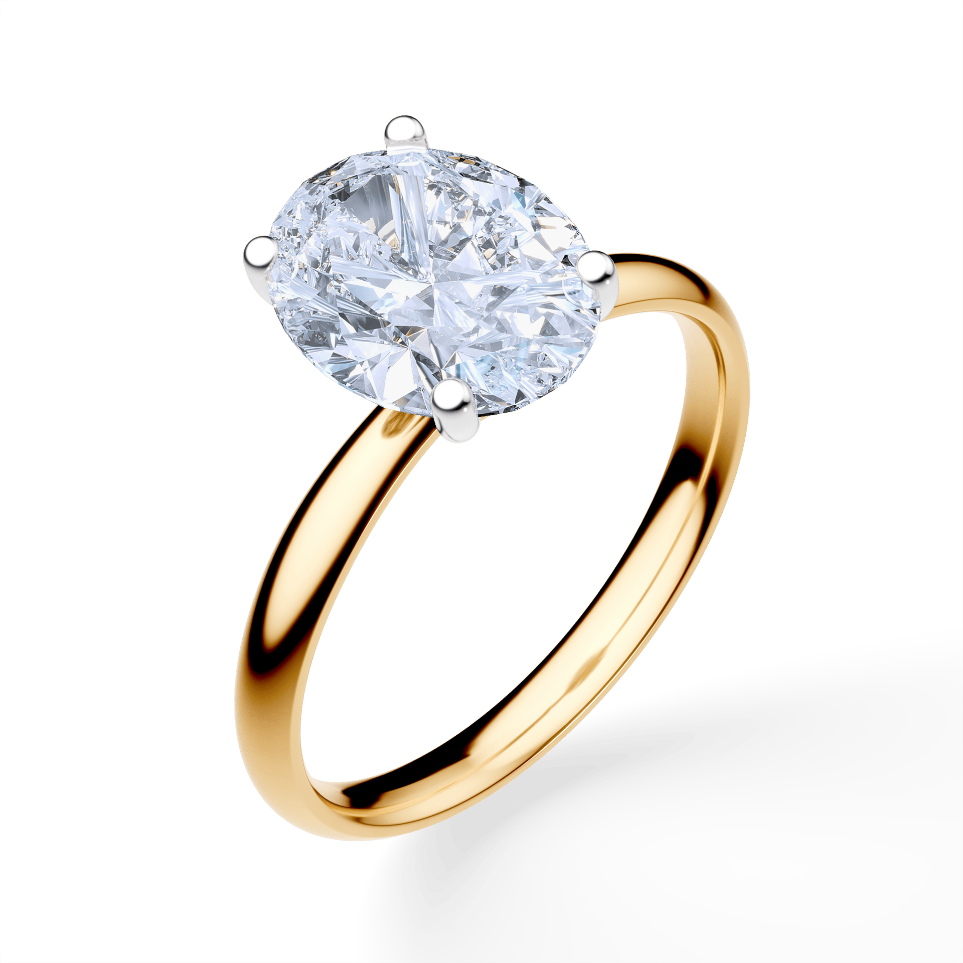 Pierścionek zaręczynowy My Lady z żółtego złotaDiament LAB owalny 1,50ct