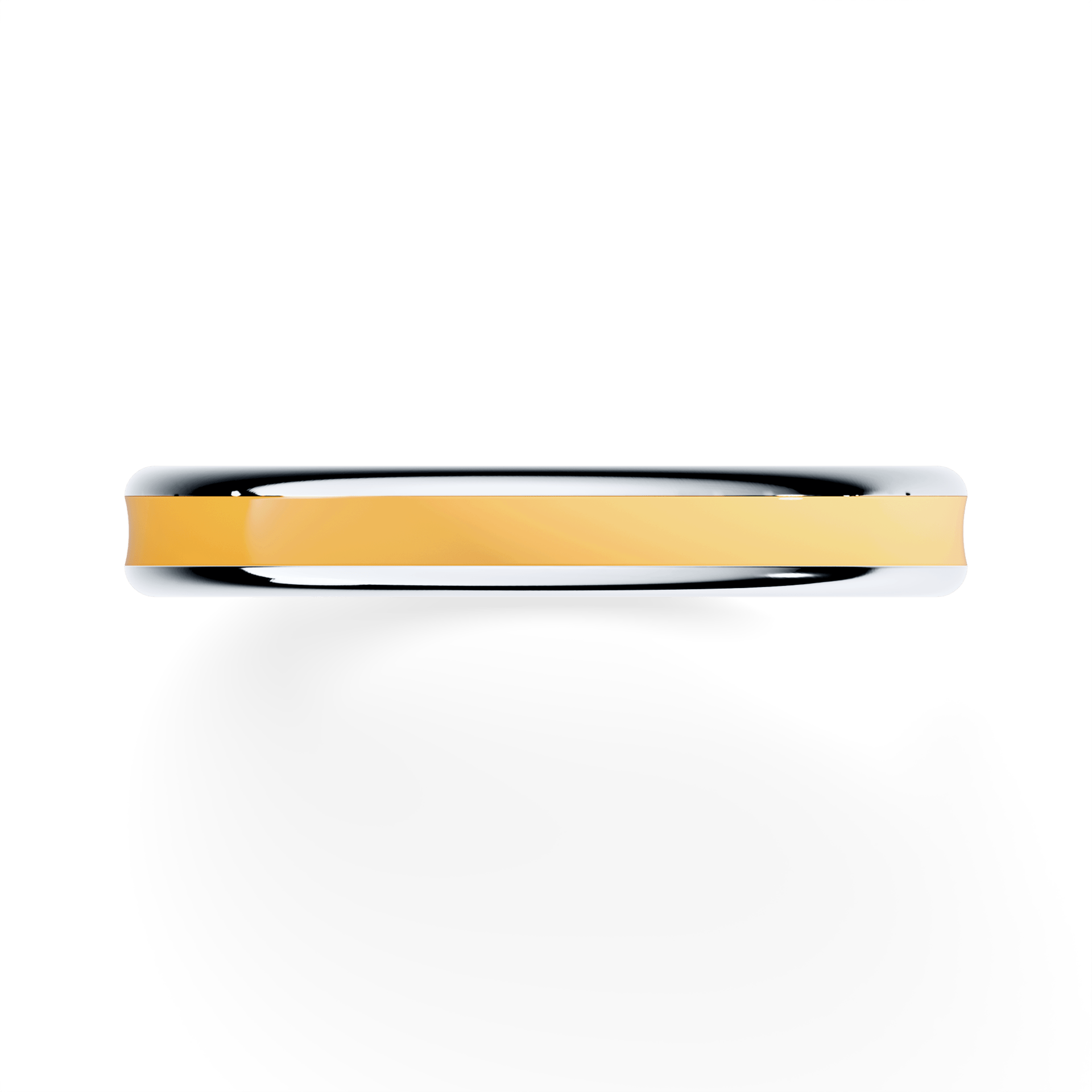 Obrączka z żółtą emalią fit z białego złota 3mm